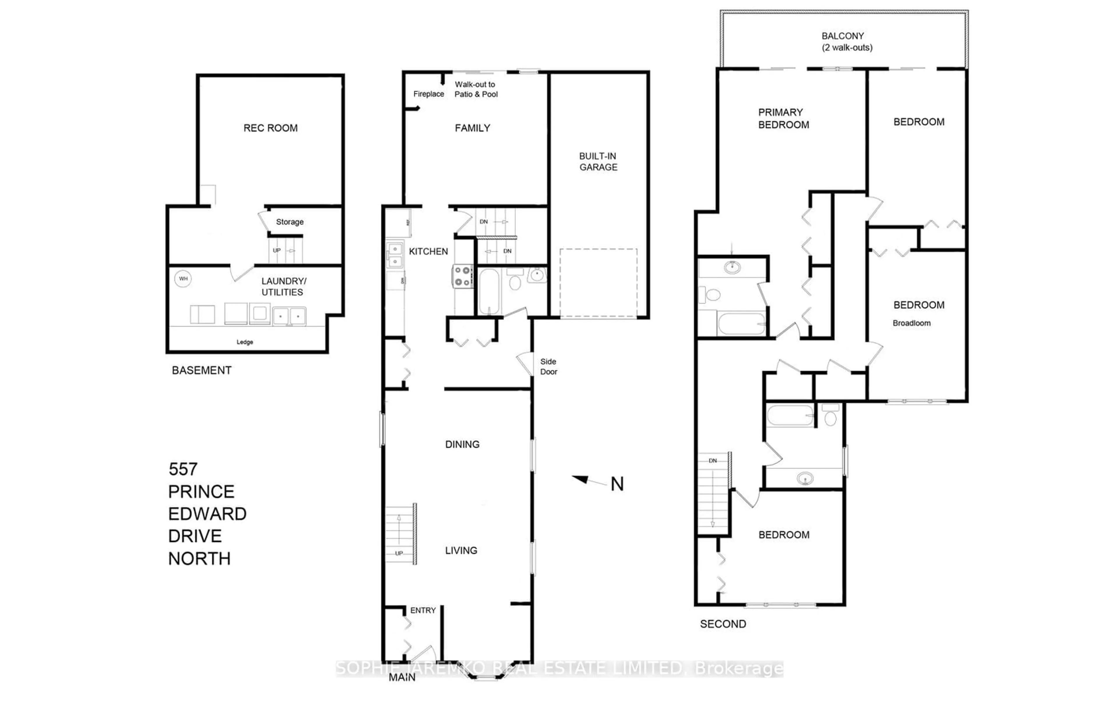 Floor plan for 557 Prince Edward Dr, Toronto Ontario M8X 2M8