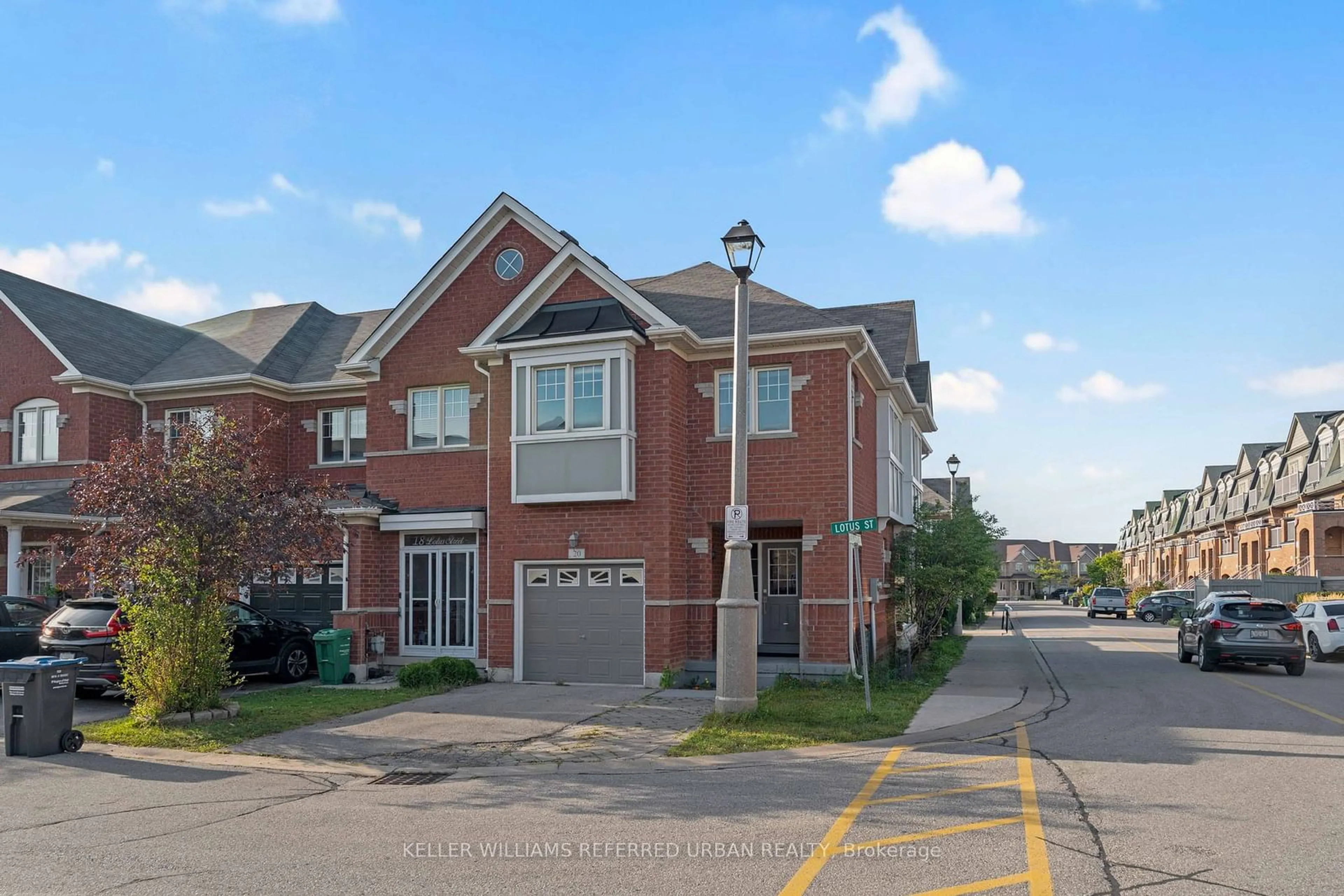 A pic from exterior of the house or condo, the street view for 20 Lotus St, Brampton Ontario L6P 3E1