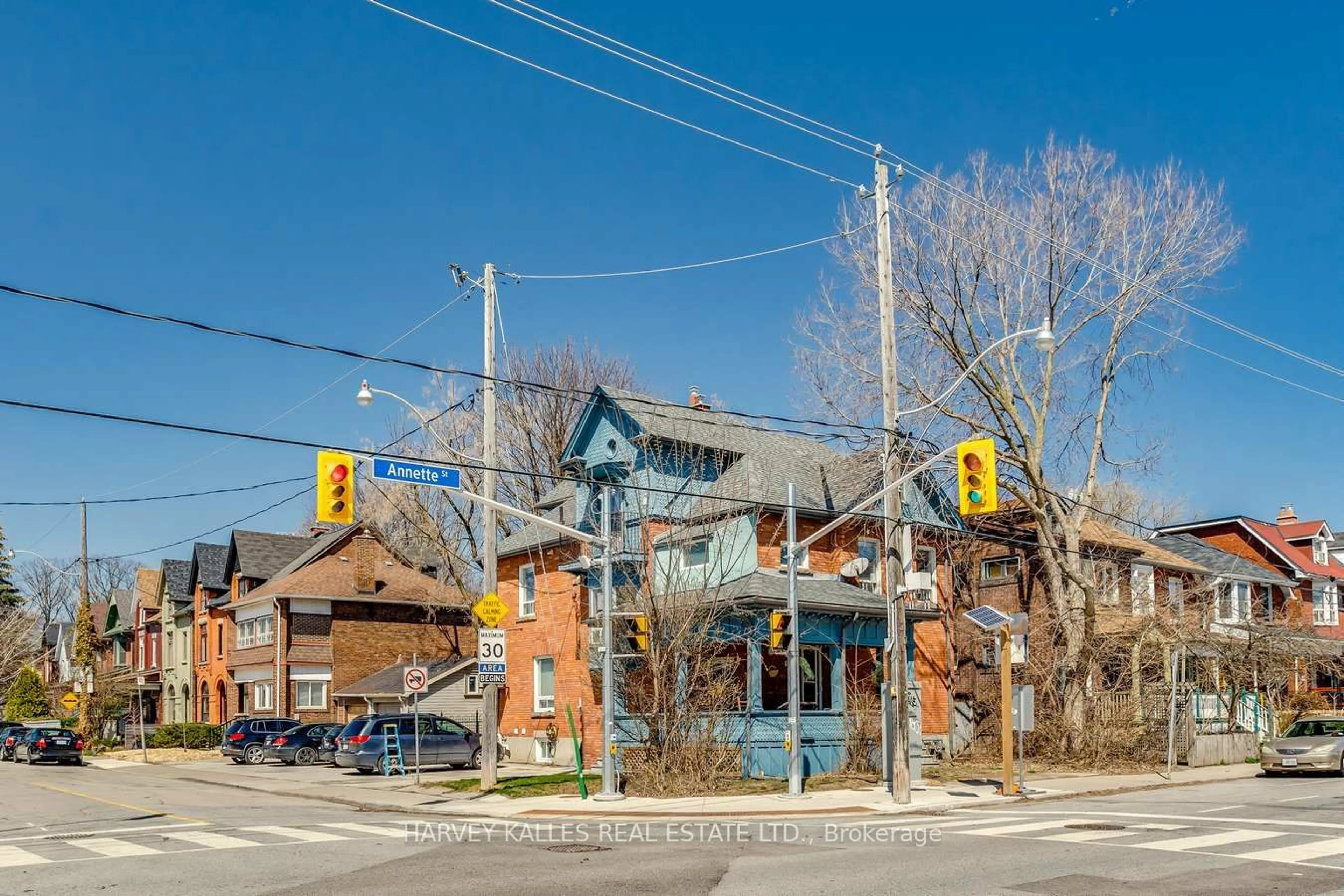 A pic from exterior of the house or condo, the street view for 236 Annette St, Toronto Ontario M6P 1P8