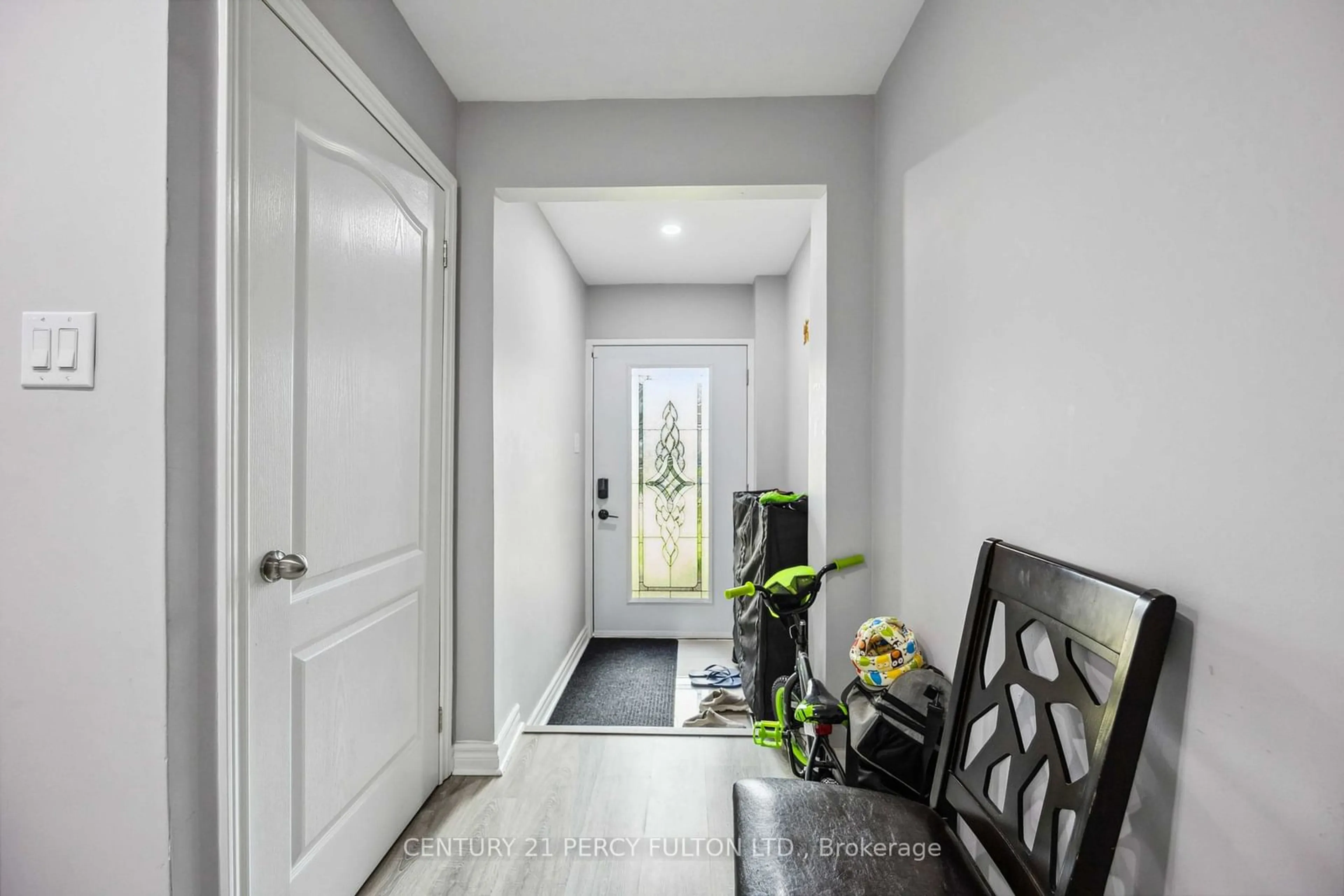 Indoor entryway, wood floors for 47 Woolenscote Circ, Toronto Ontario M9V 4R6