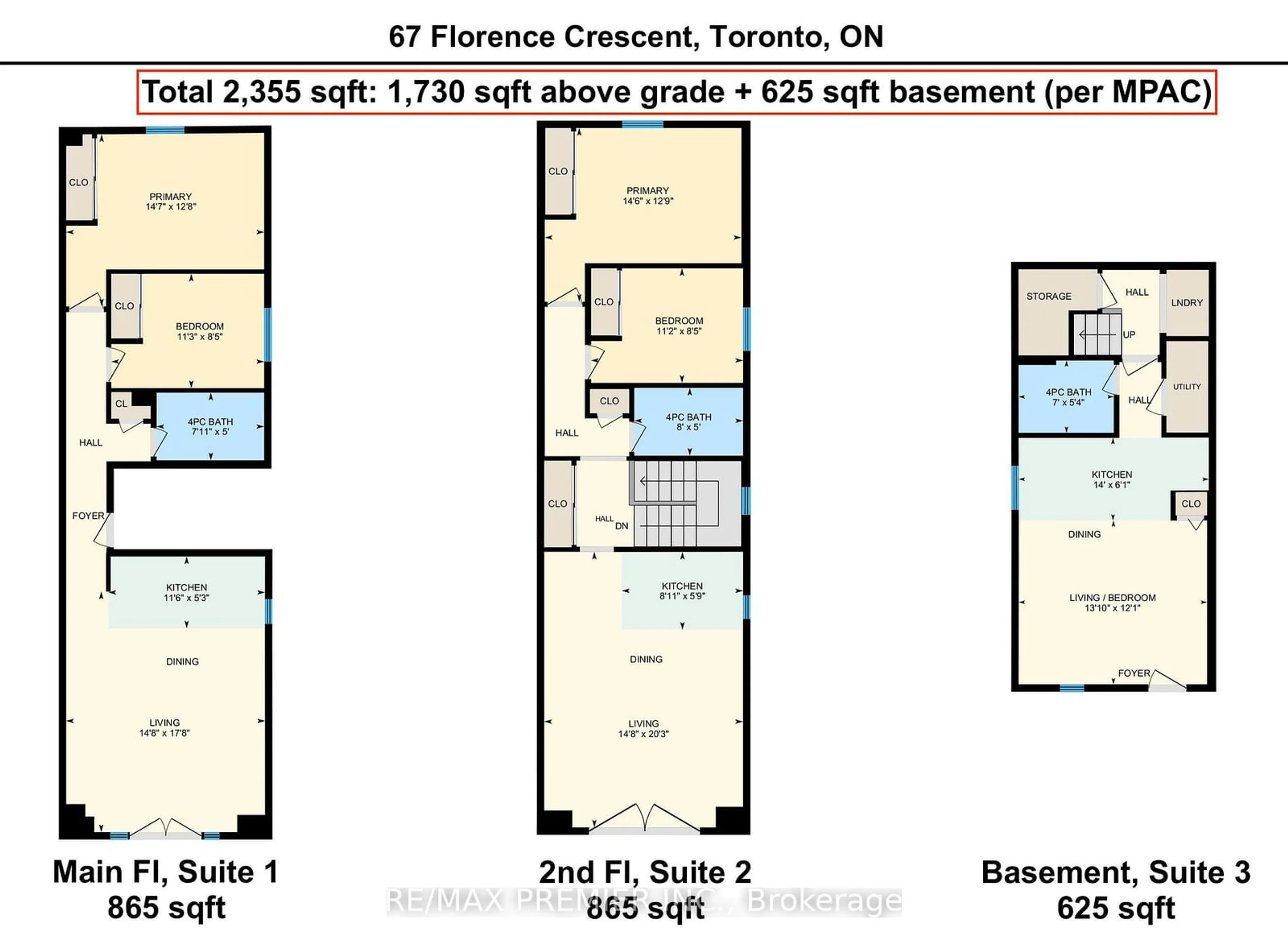 Floor plan for 67 Florence Cres, Toronto Ontario M6N 4E8