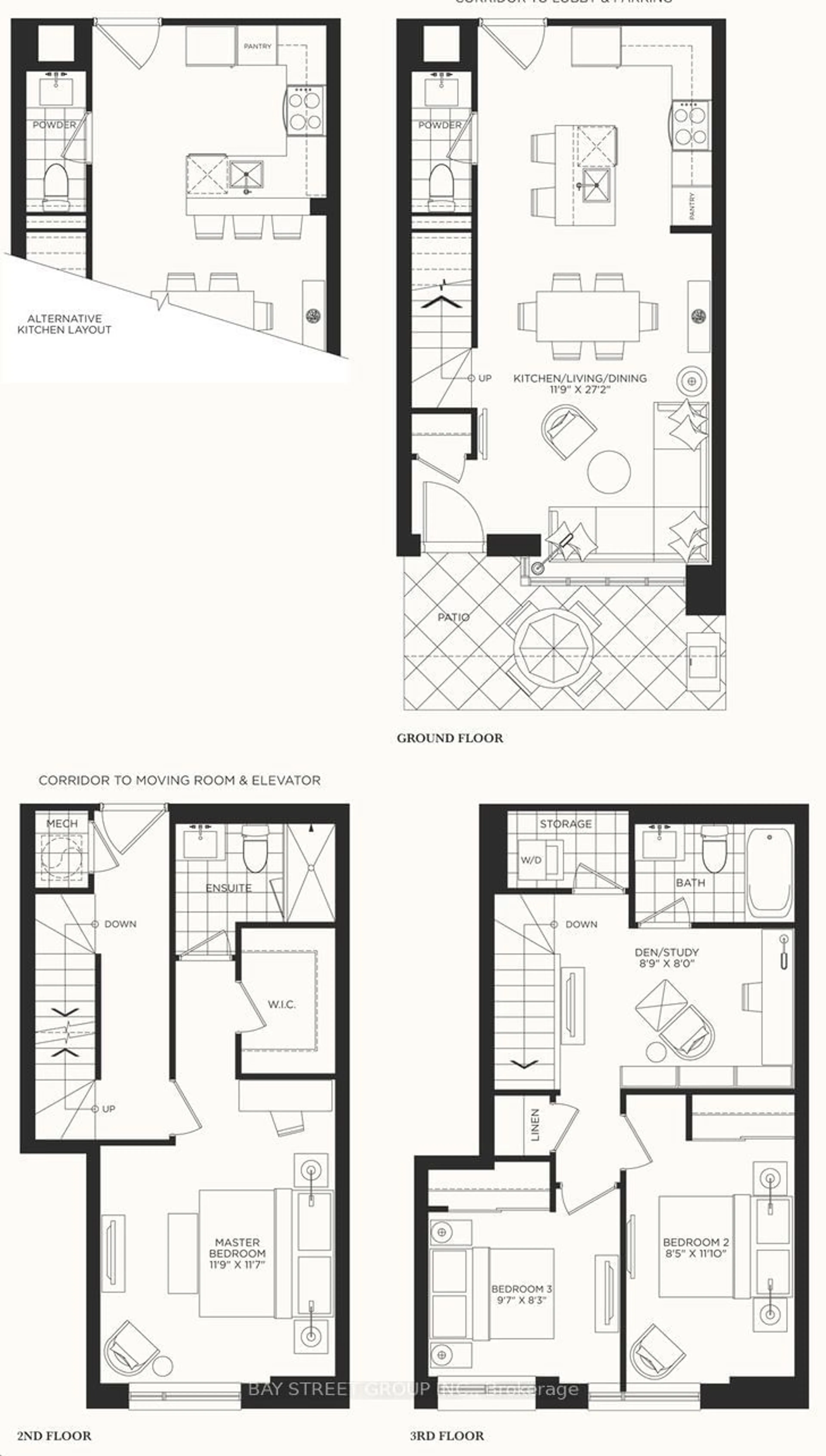 Floor plan for 30 Gibbs Rd #Th101, Toronto Ontario M9B 0E4