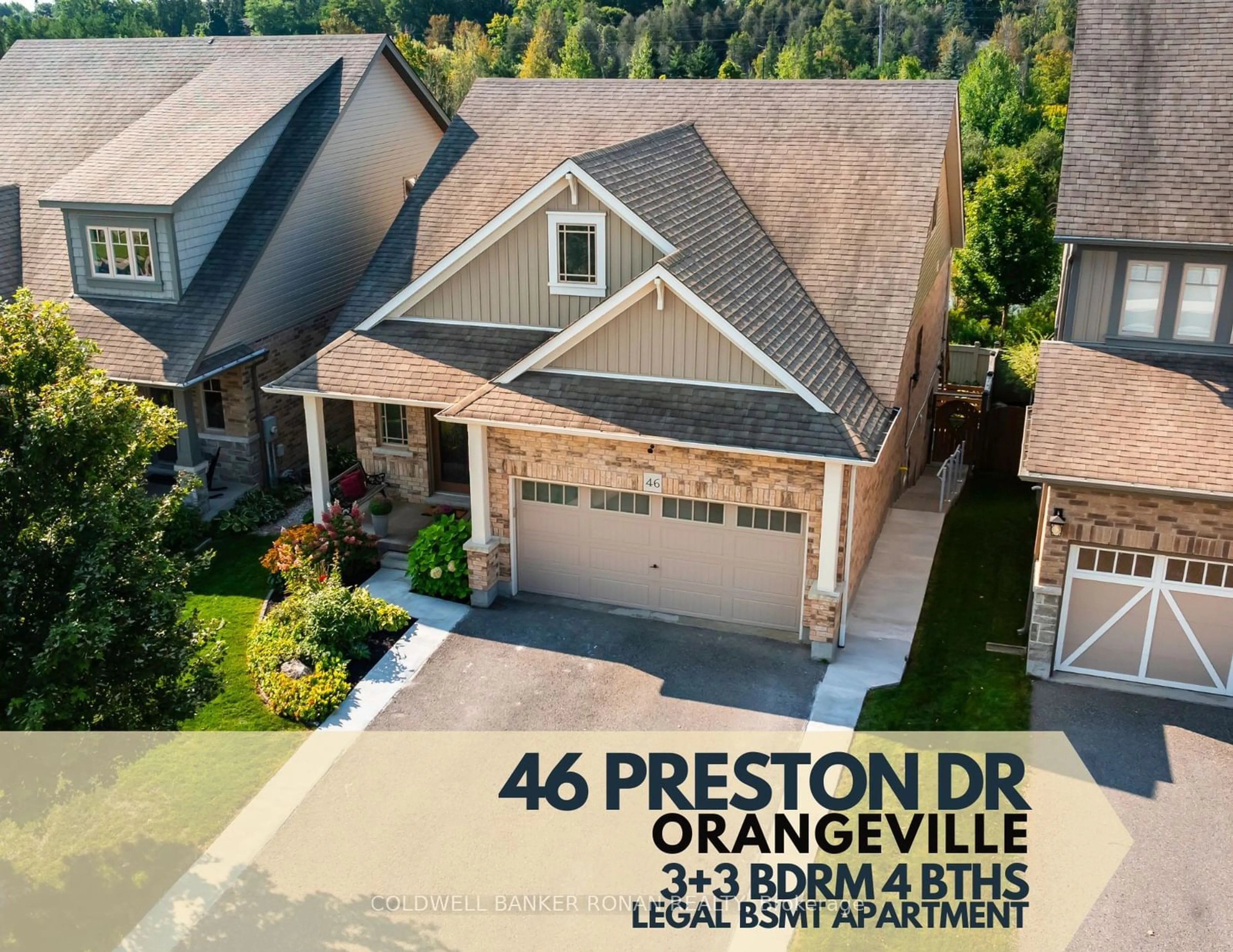 Frontside or backside of a home, the street view for 46 Preston Dr, Orangeville Ontario L9W 0C6