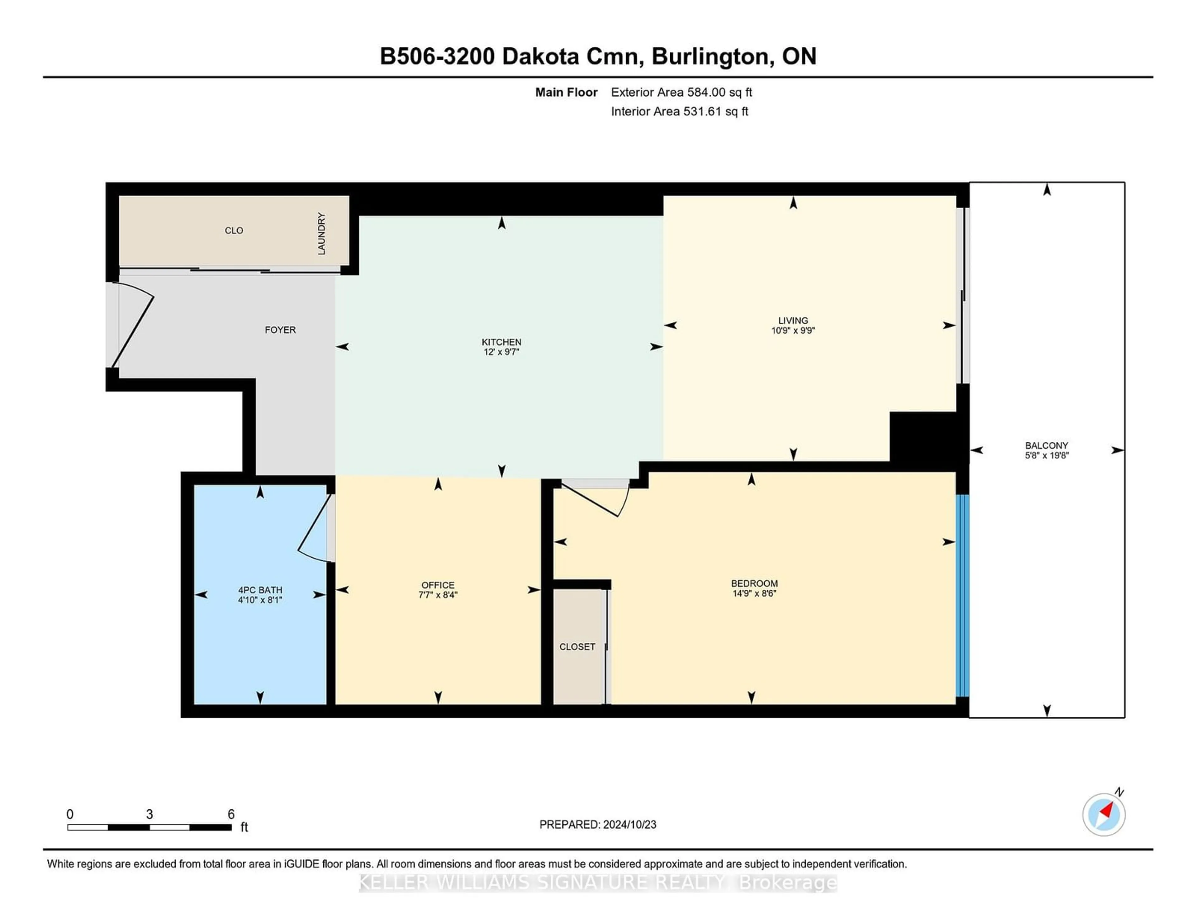 Floor plan for 3200 Dakota Common Rd #B506, Burlington Ontario L7M 2A7