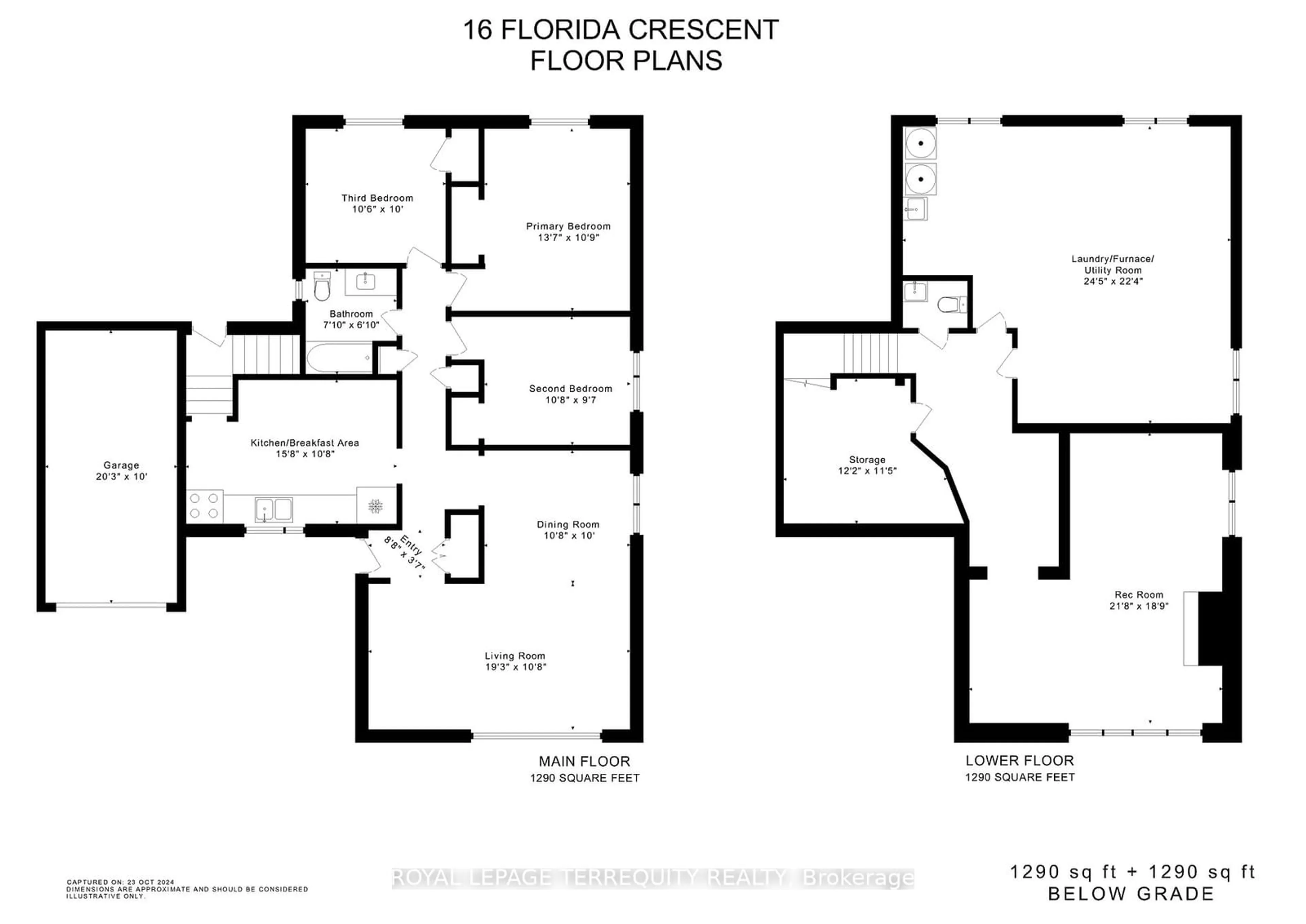 Floor plan for 16 Florida Cres, Toronto Ontario M9M 1P5