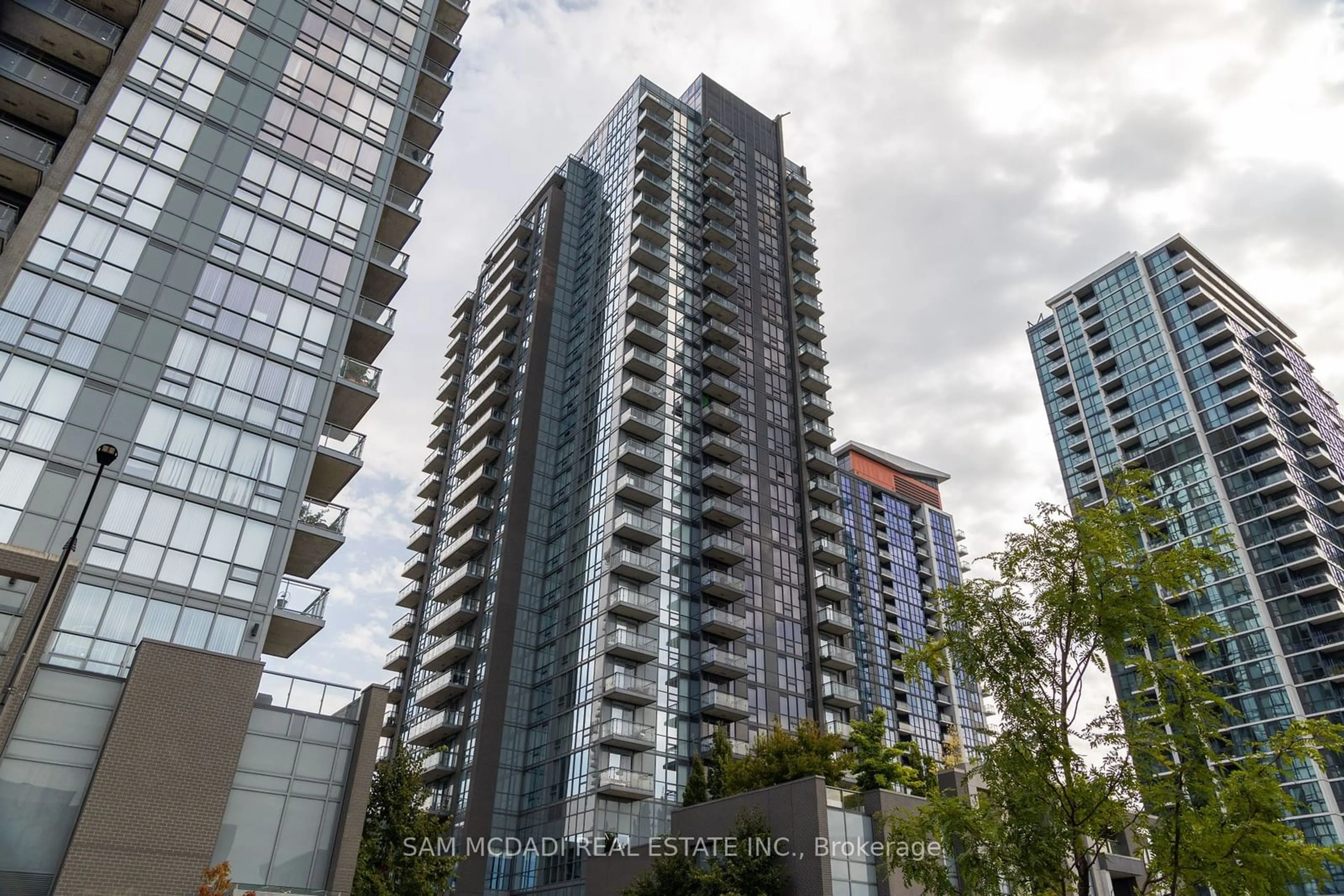 A pic from exterior of the house or condo, the view of city buildings for 5025 Four Springs Ave #502, Mississauga Ontario L5R 0E4