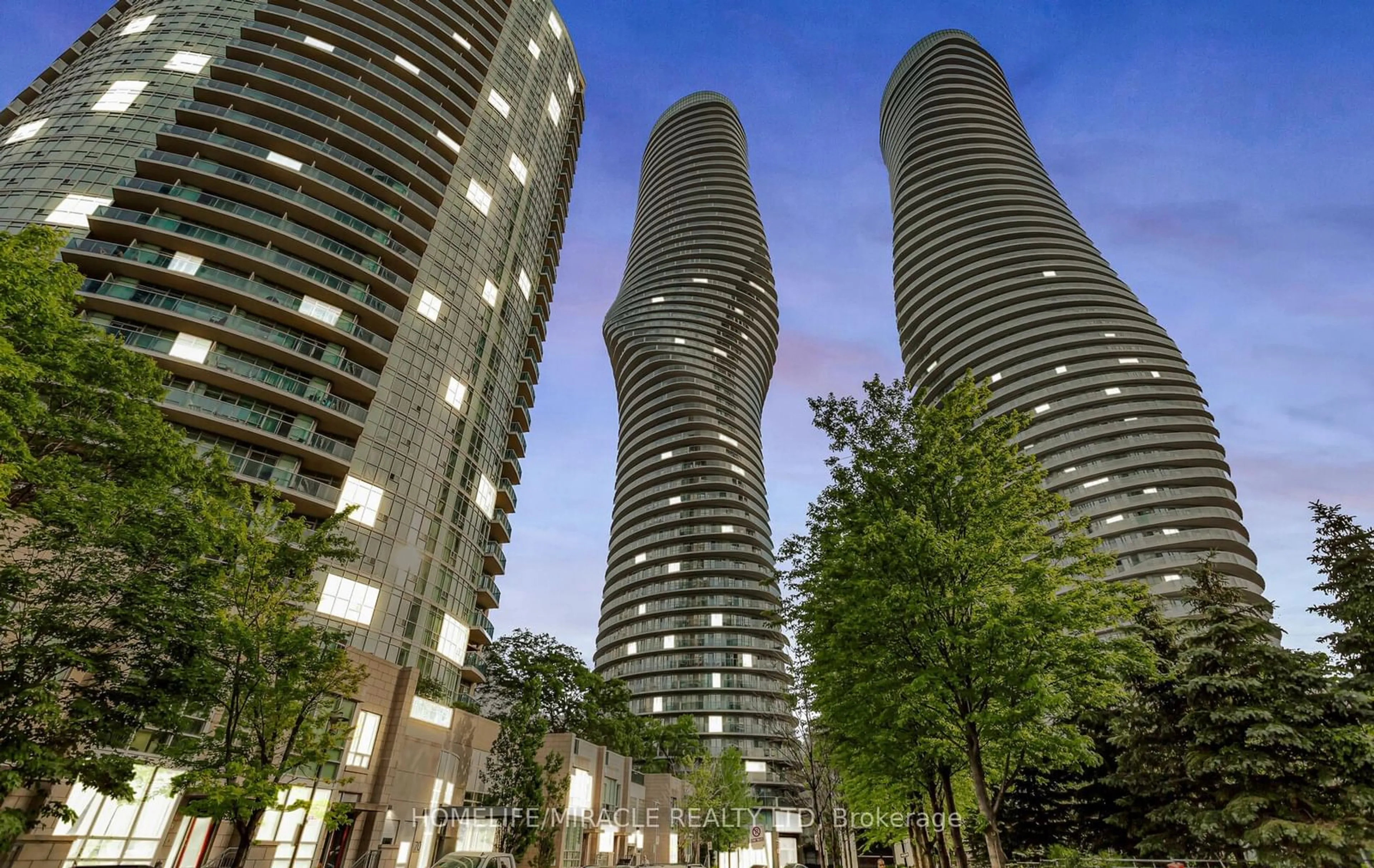 A pic from exterior of the house or condo, the street view for 60 Absolute Ave #2808, Mississauga Ontario L4Z 0A9