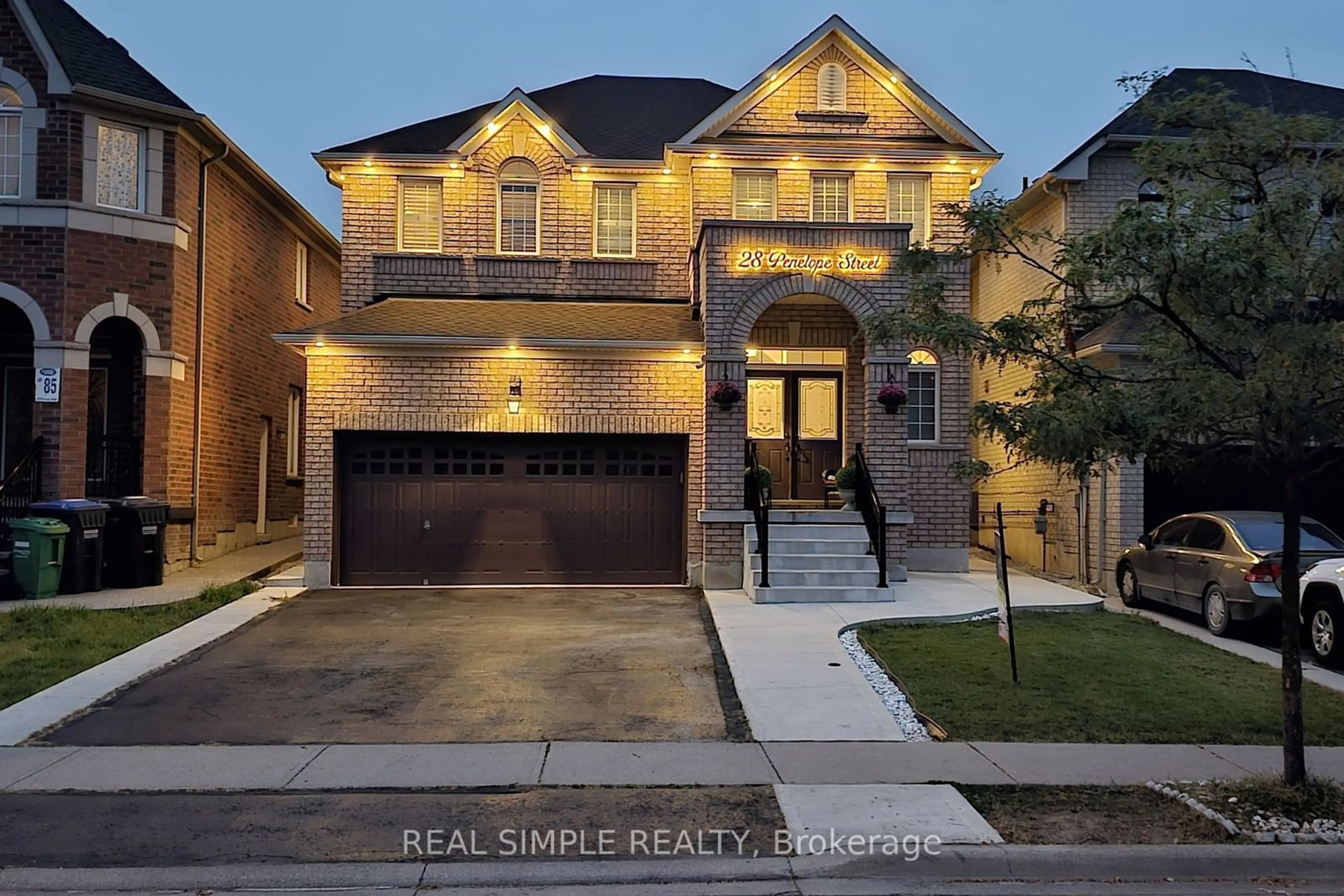 Frontside or backside of a home, the street view for 28 Penelope St, Brampton Ontario L6P 3H7