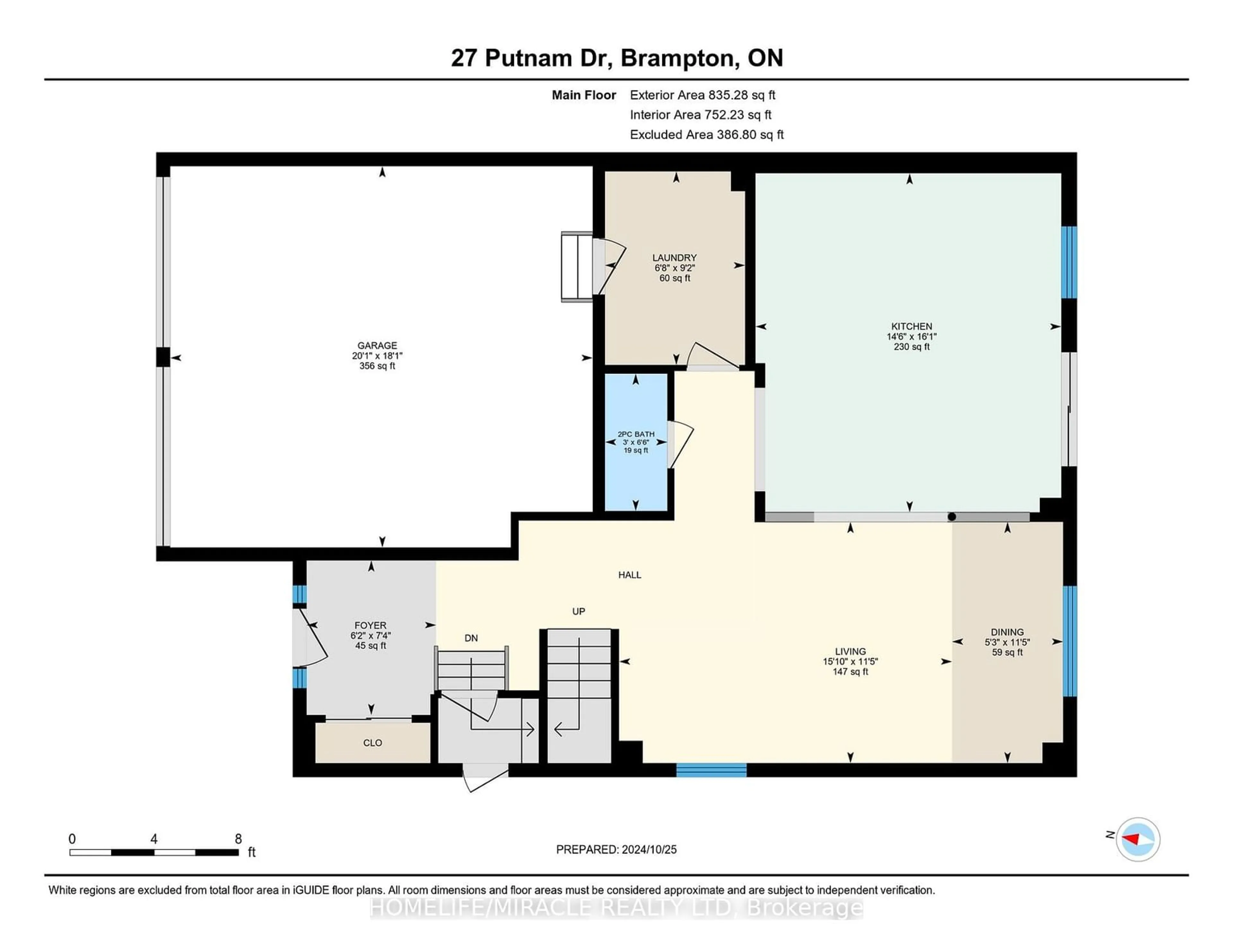 Floor plan for 27 Putnam Dr, Brampton Ontario L7A 3S9