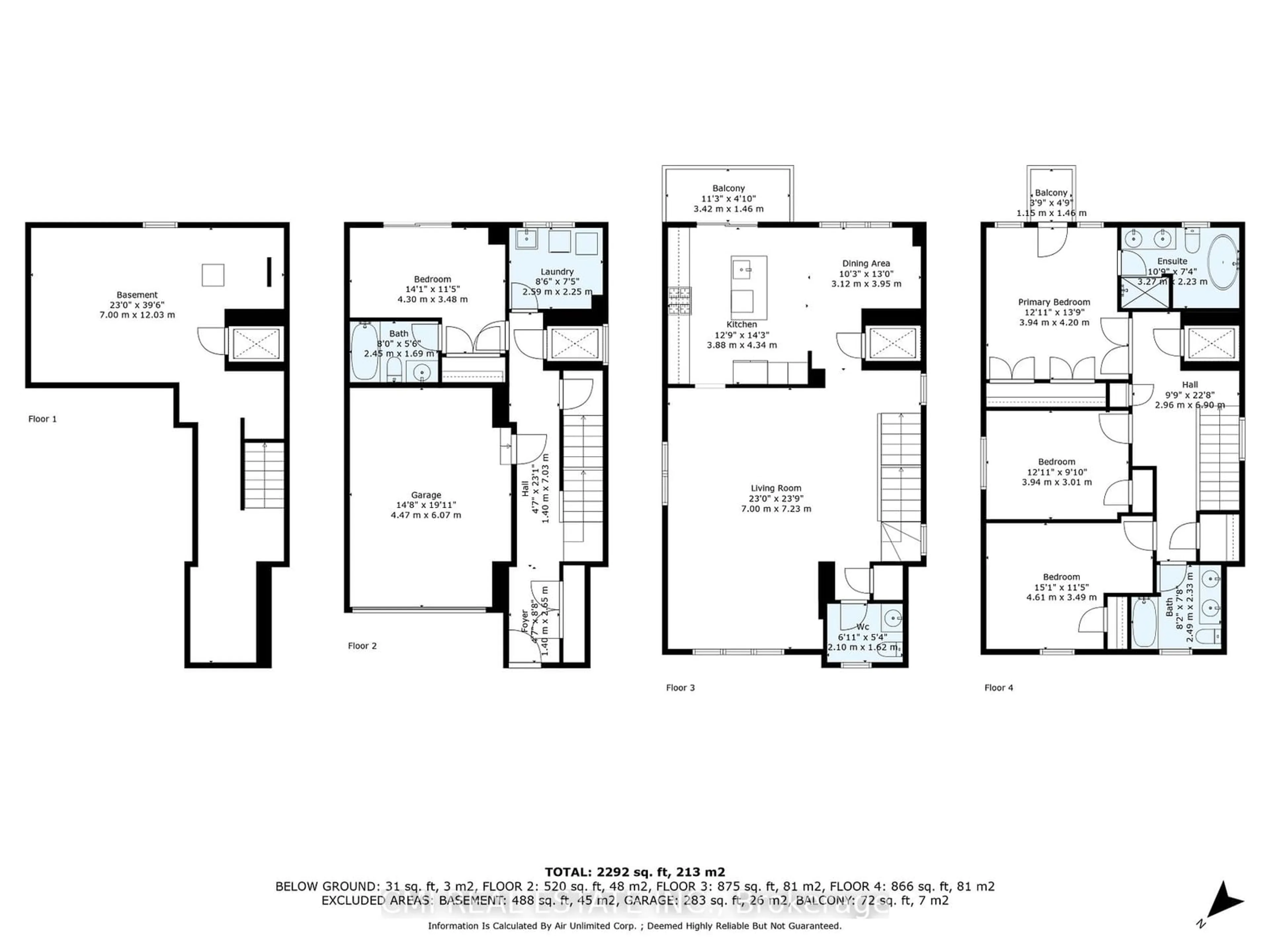 Floor plan for 2122 Royal Gala Circ, Mississauga Ontario L4Y 0H2