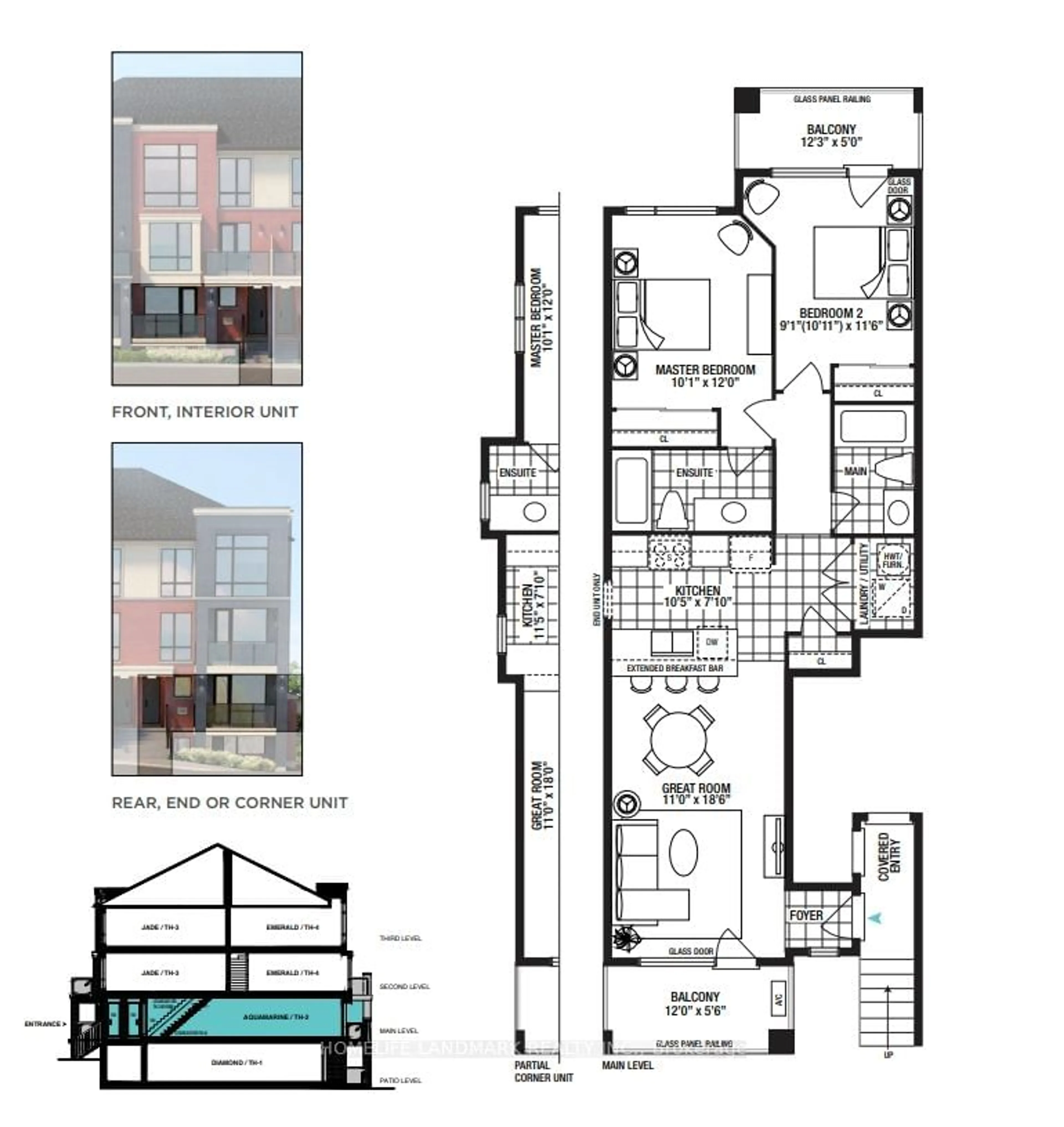 Floor plan for 155 Veterans Dr #10, Brampton Ontario L7A 5L2