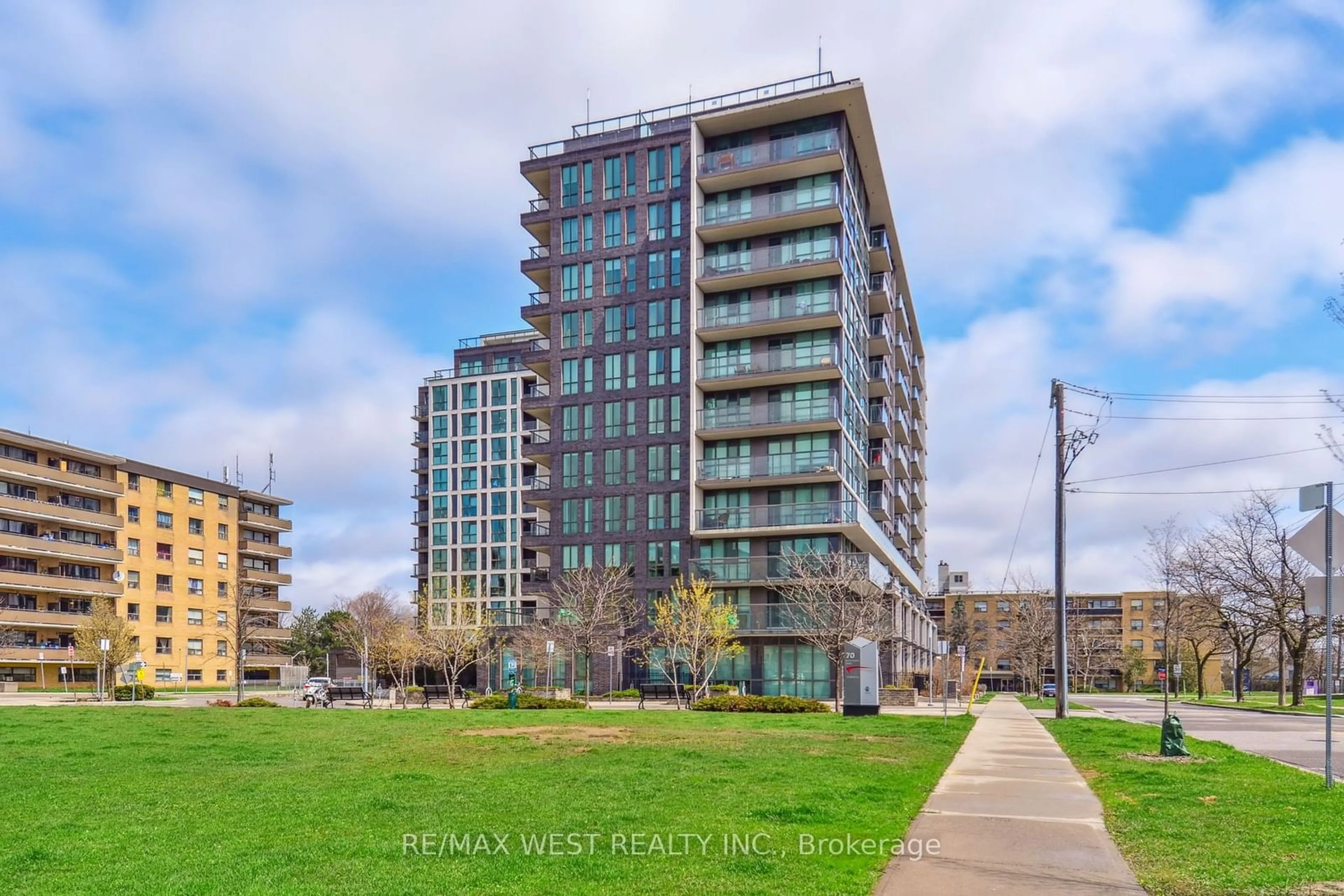 A pic from exterior of the house or condo, the front or back of building for 80 Esther Lorrie Dr #321, Toronto Ontario M9W 0C6