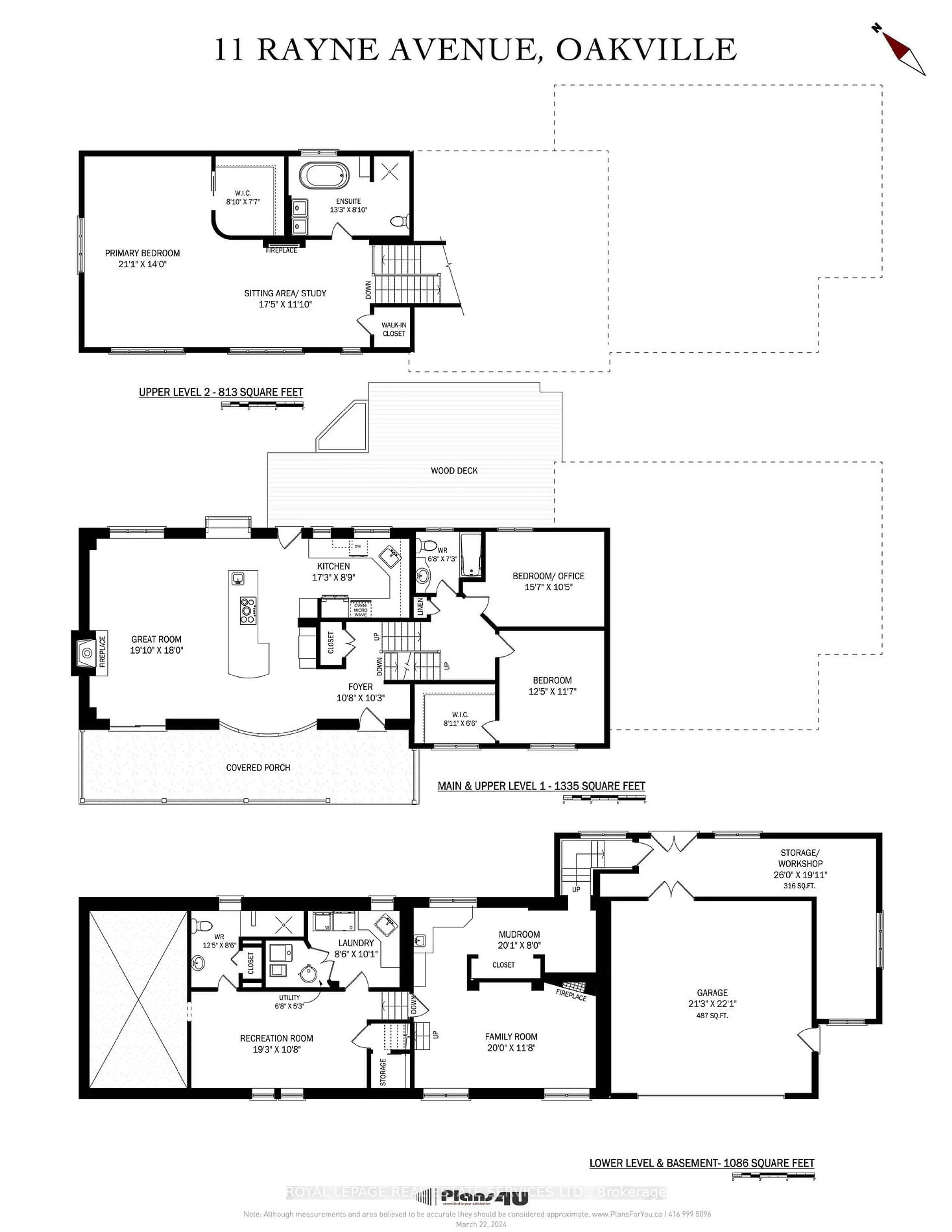 Floor plan for 11 Rayne Ave, Oakville Ontario L6H 1C1