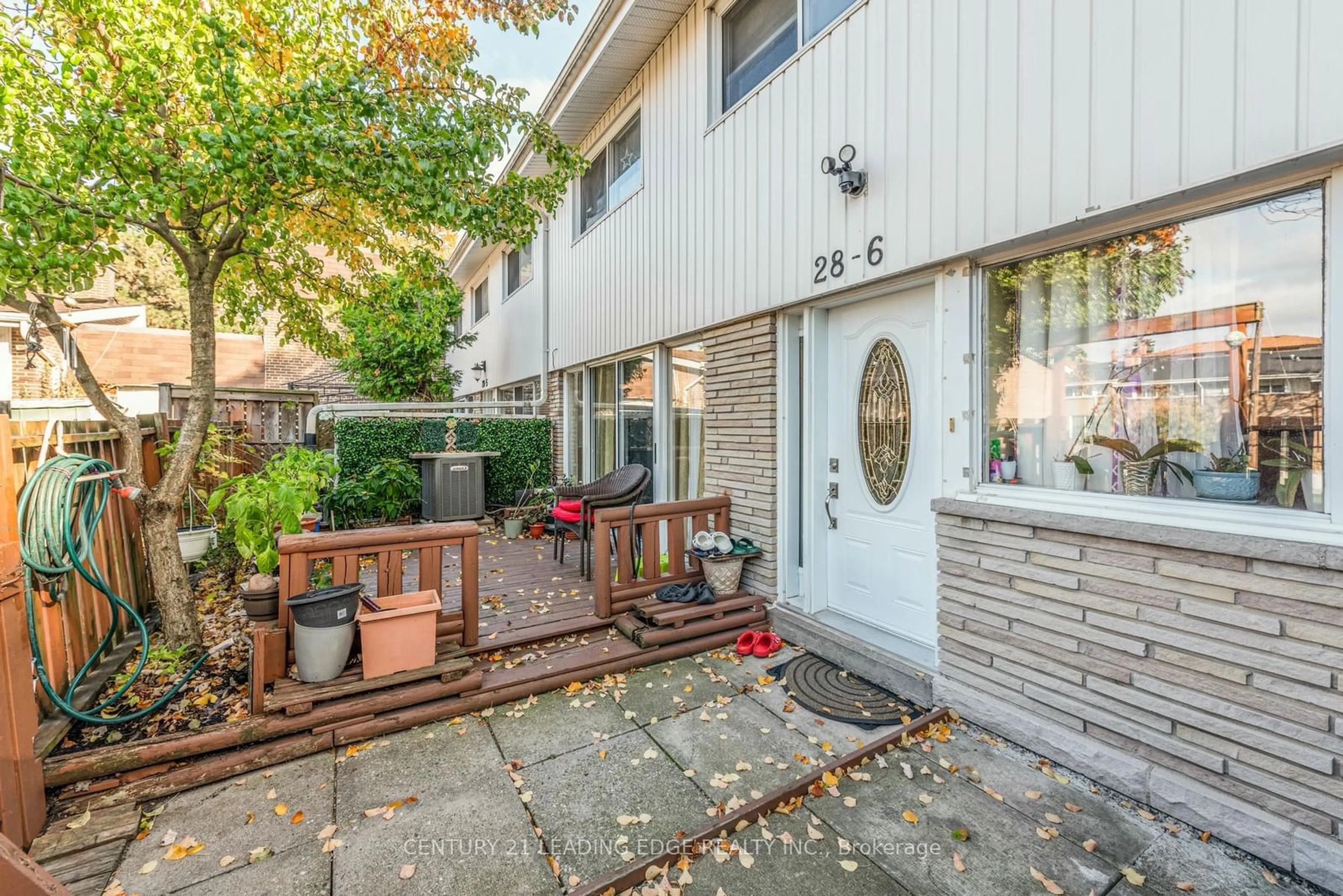 Patio, the fenced backyard for 28 Sentinel Rd #6, Toronto Ontario M3M 2Y8