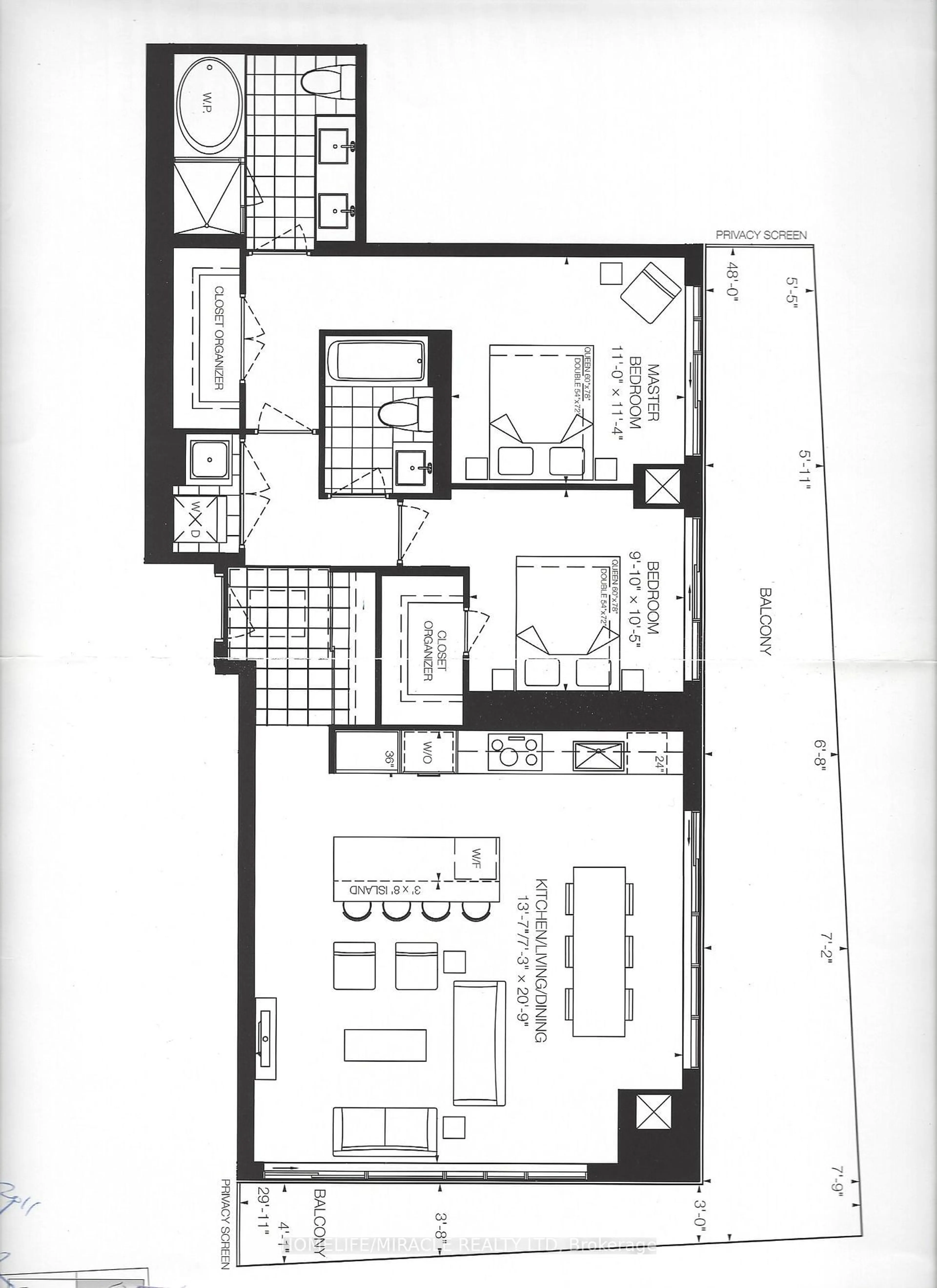 Floor plan for 56 Annie Craig Dr #LPH03, Toronto Ontario M8V 0C8