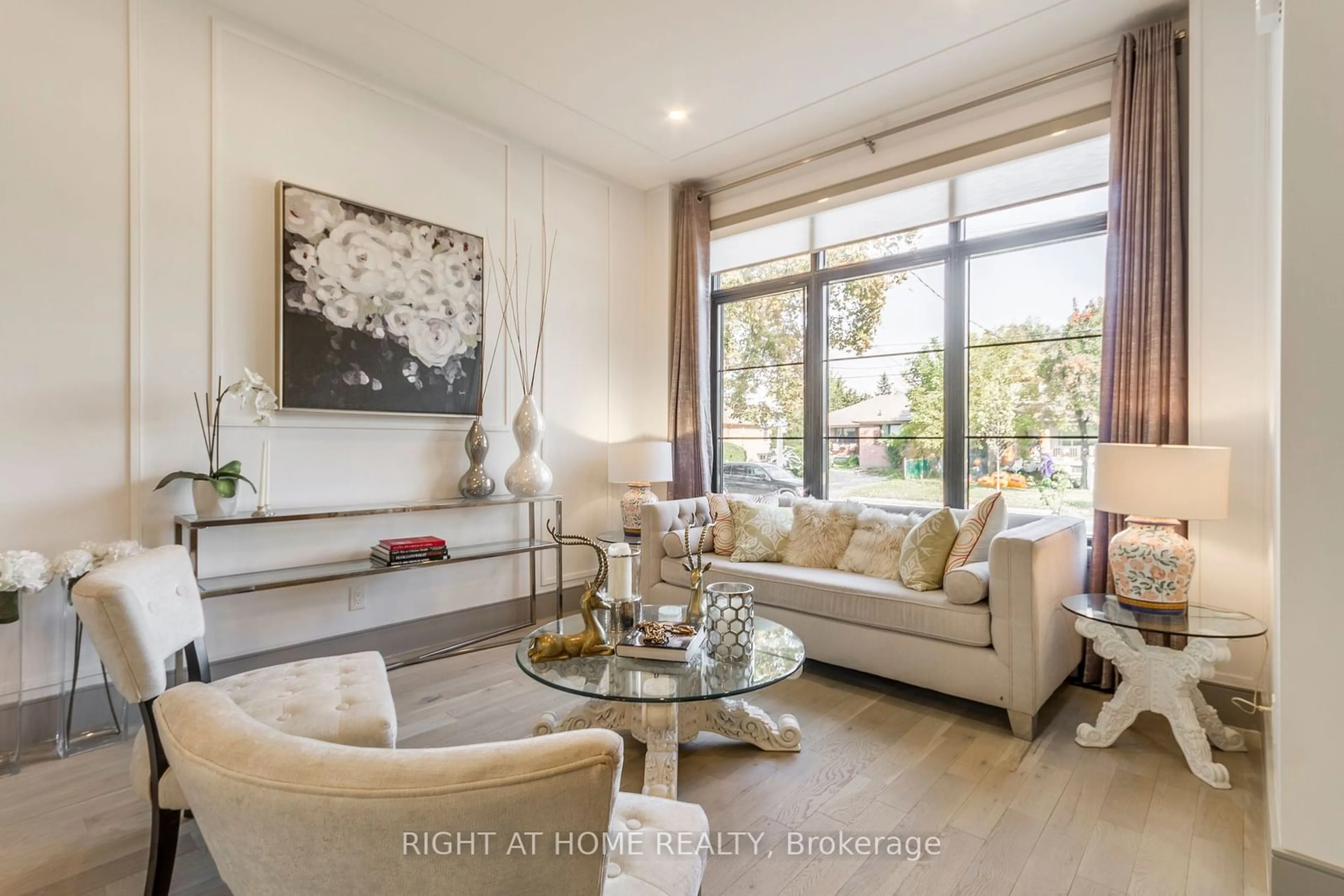 Living room, wood floors for 118 Martin Grove Rd, Toronto Ontario M9B 4K5