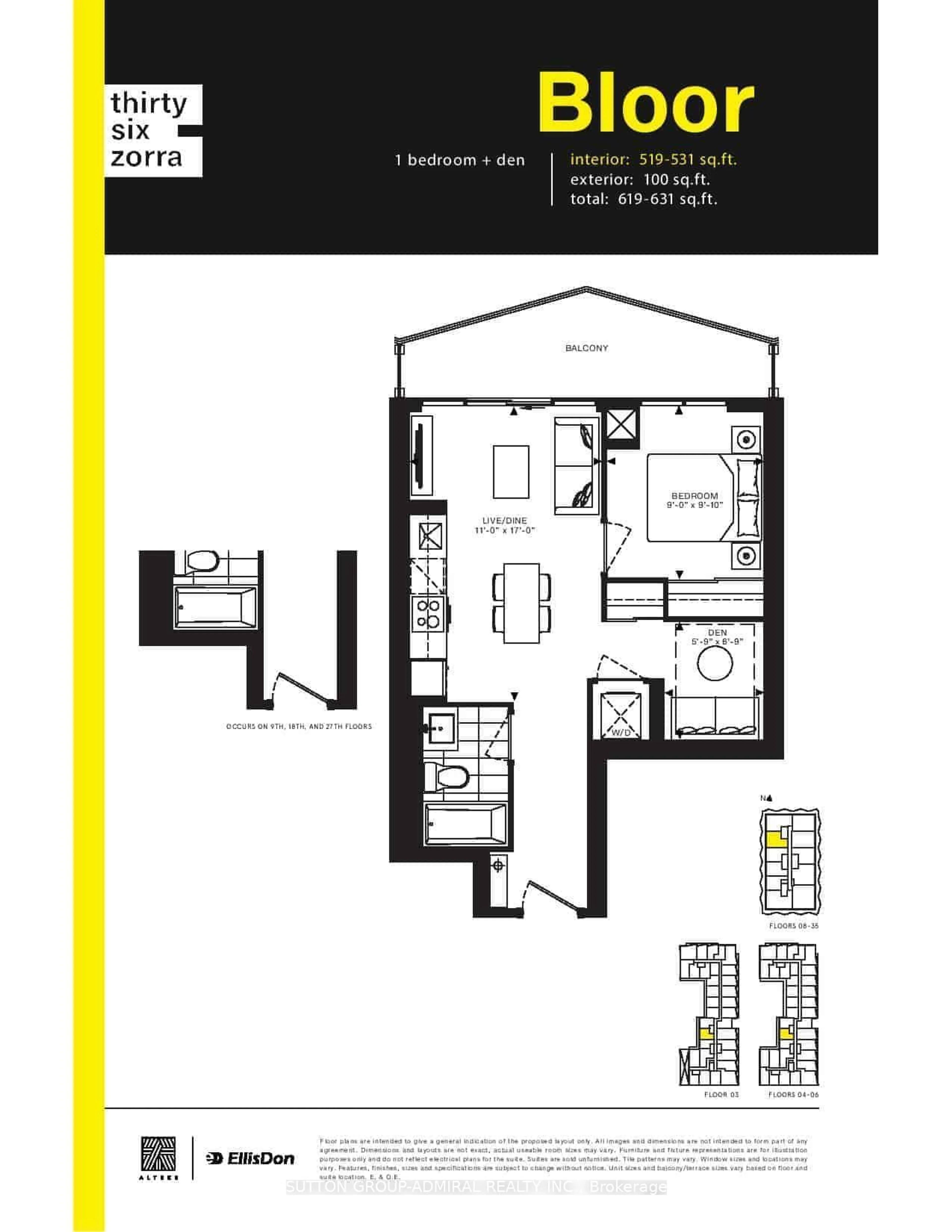 Floor plan for 36 Zorra St #302, Toronto Ontario M8Z 0G5