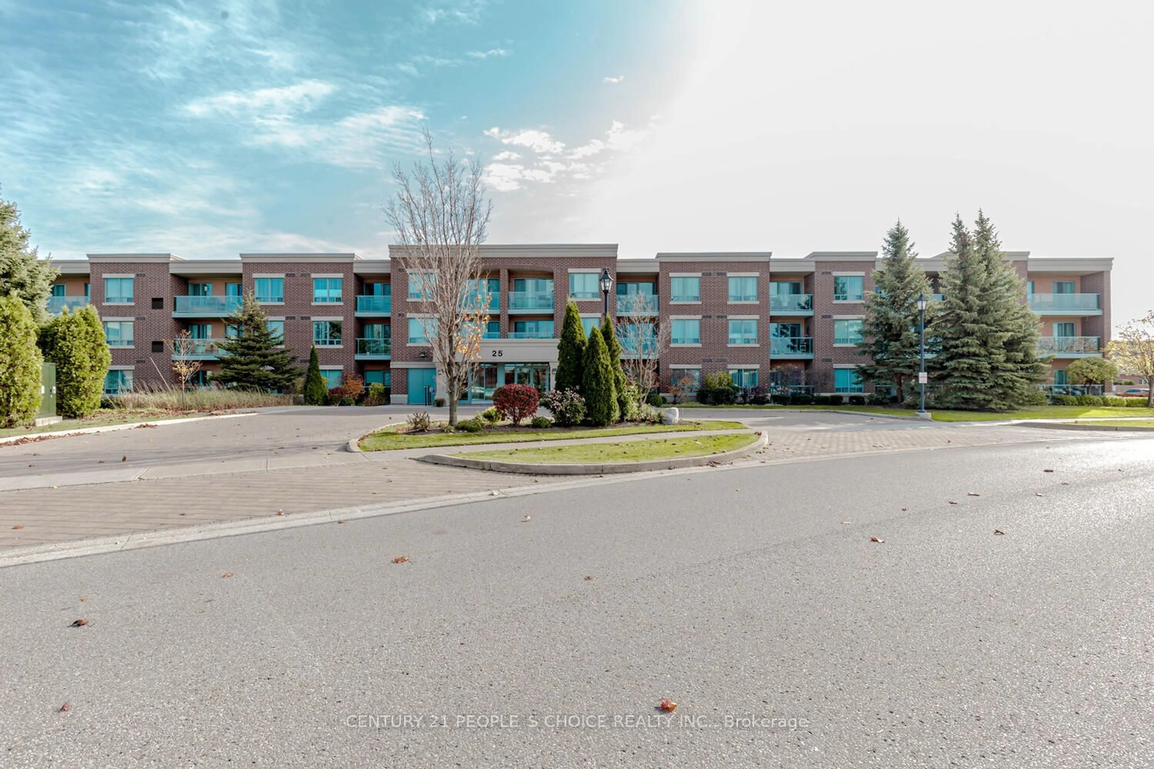 A pic from exterior of the house or condo, the street view for 25 Via Rosedale #210, Brampton Ontario L6R 3J8