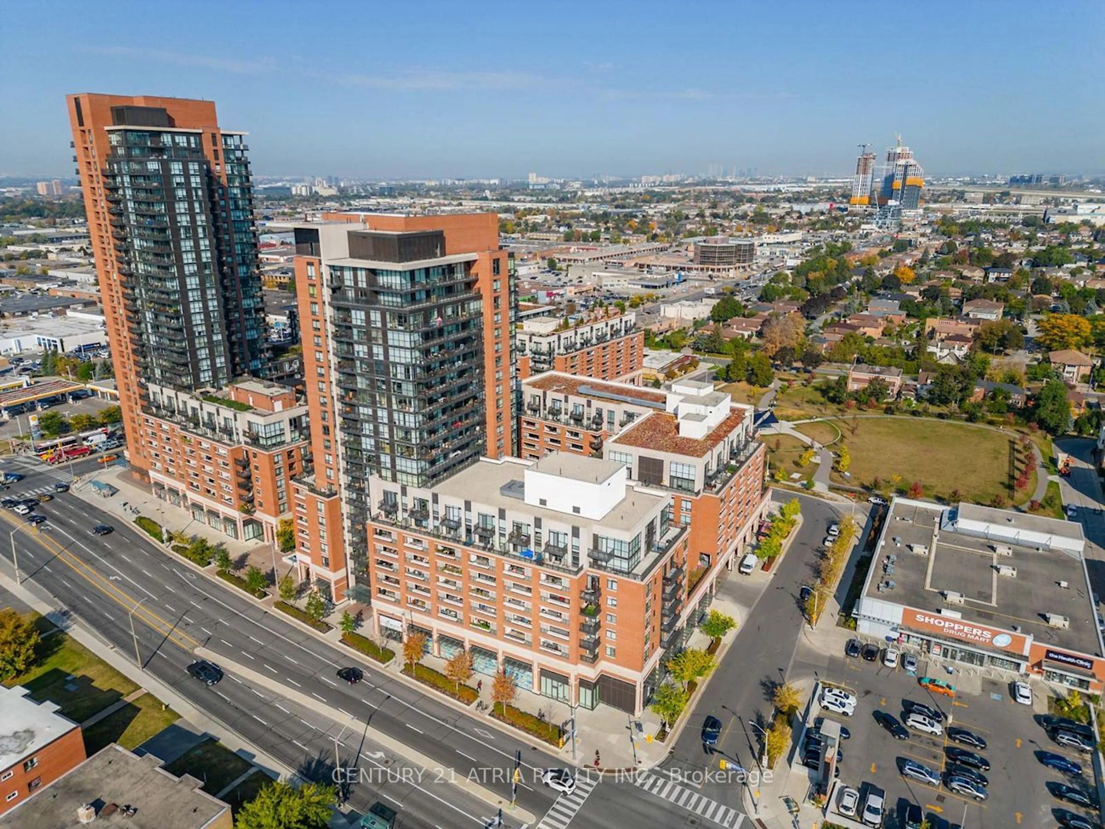 A pic from exterior of the house or condo, the view of city buildings for 830 Lawrence Ave #1022, Toronto Ontario M6A 0A2