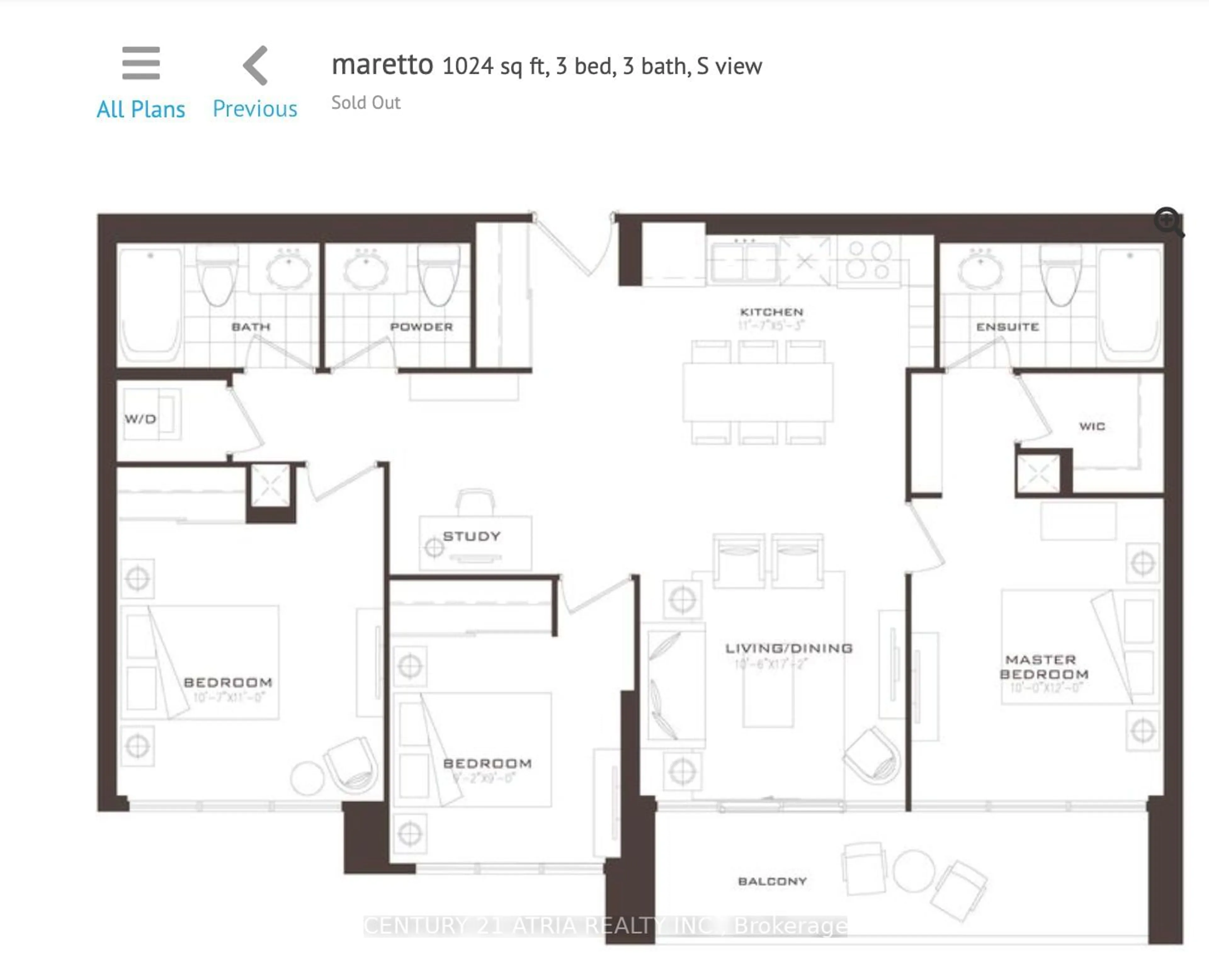 Floor plan for 830 Lawrence Ave #1022, Toronto Ontario M6A 0A2