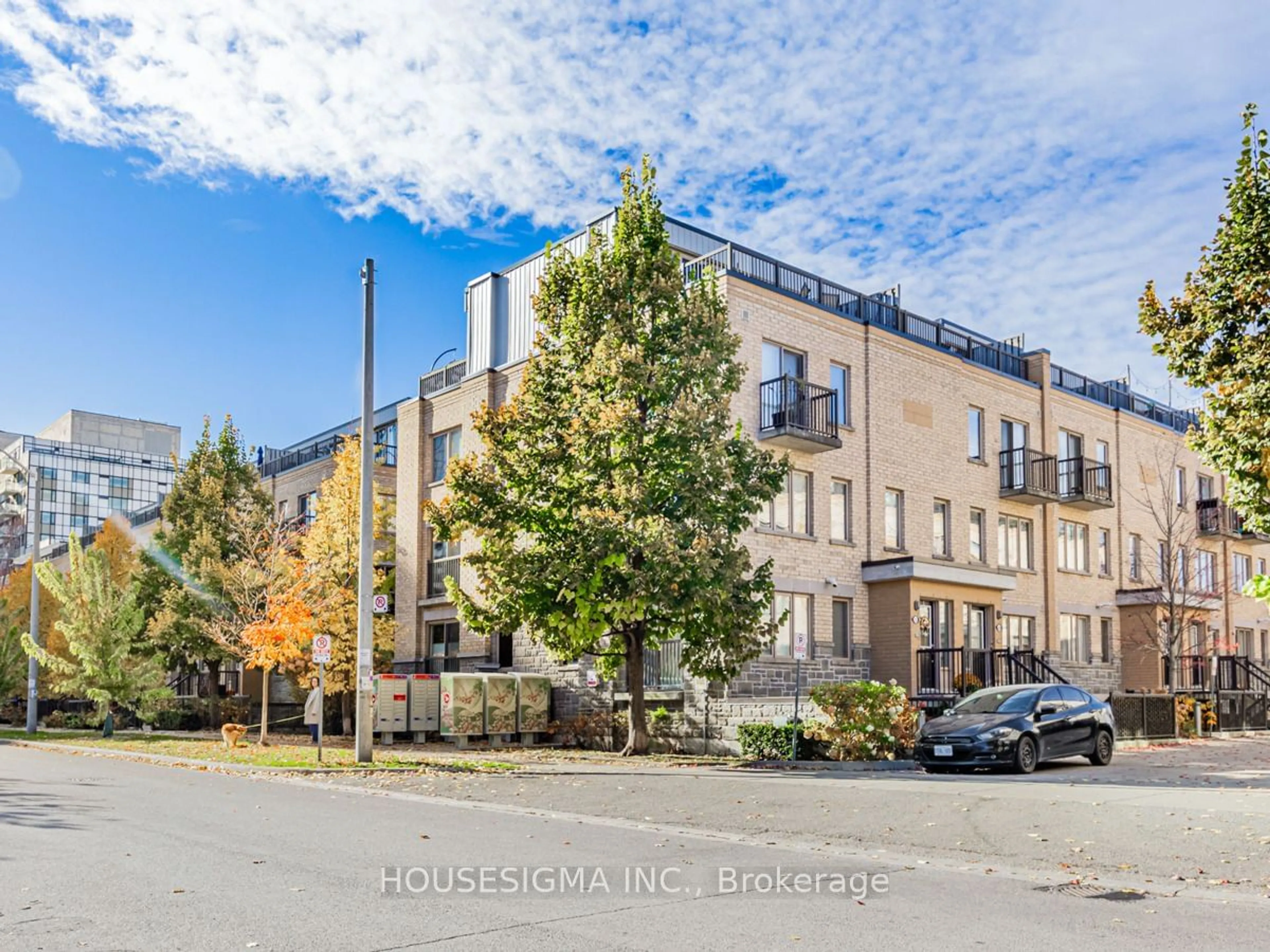 A pic from exterior of the house or condo, the street view for 6 Foundry Ave #156, Toronto Ontario M6H 0A4