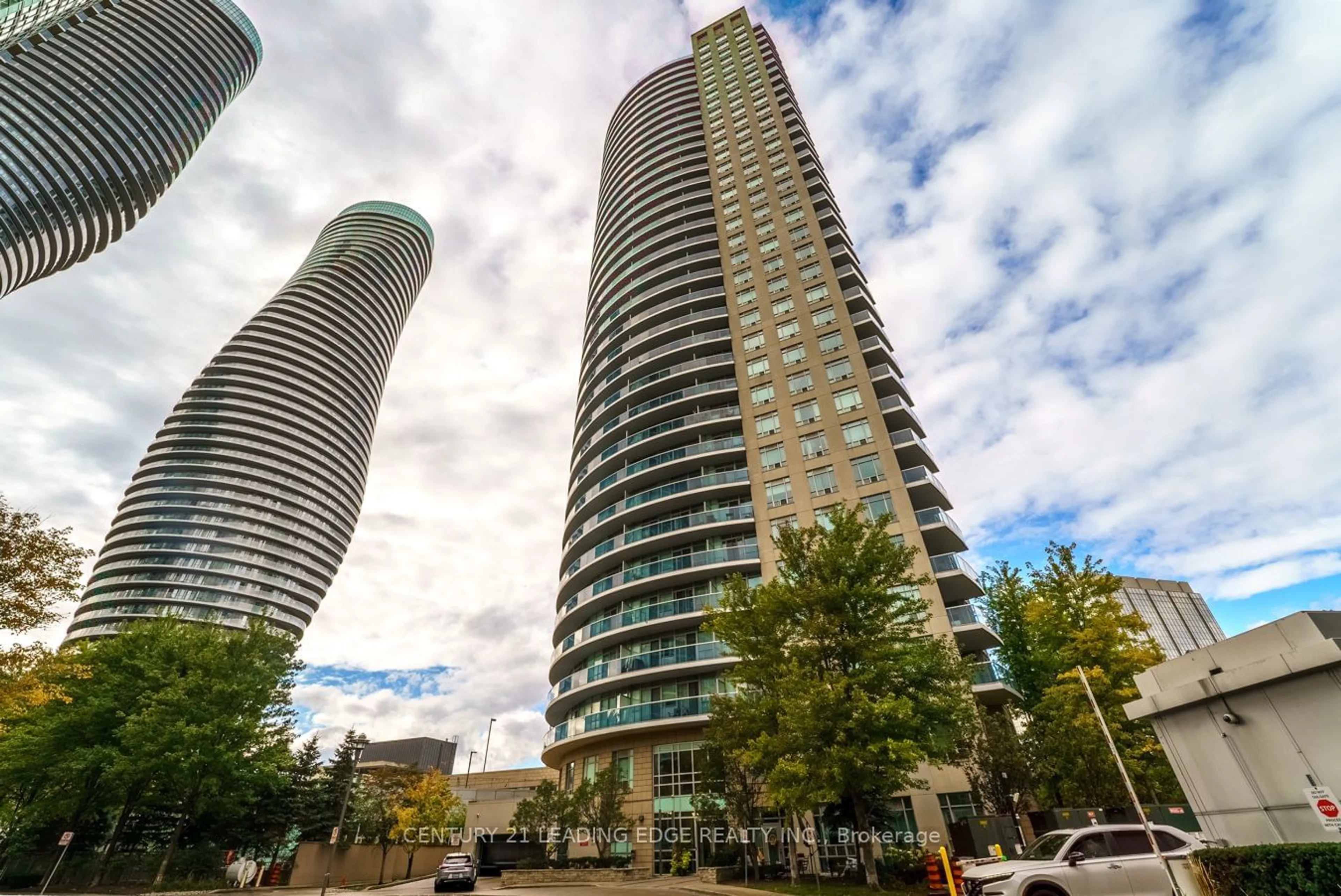 A pic from exterior of the house or condo, the street view for 80 Absolute Ave #2904, Mississauga Ontario L4Z 0A5