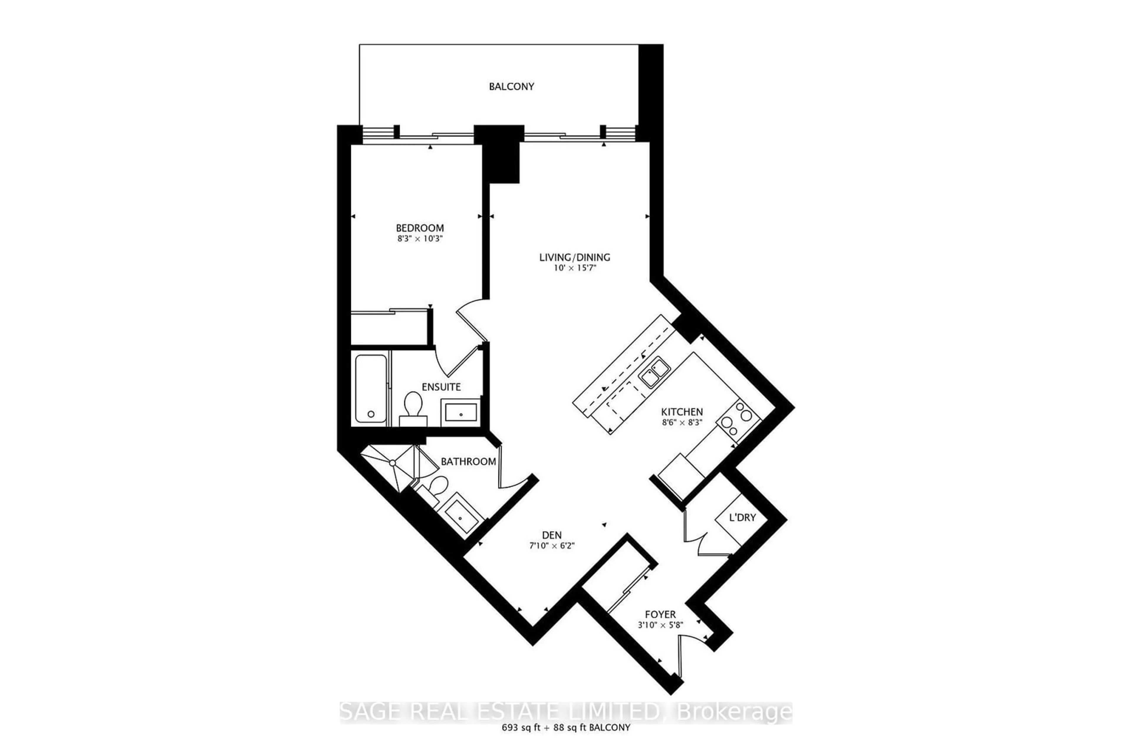 Floor plan for 2121 Lake Shore Blvd #1208, Toronto Ontario M8V 4E9