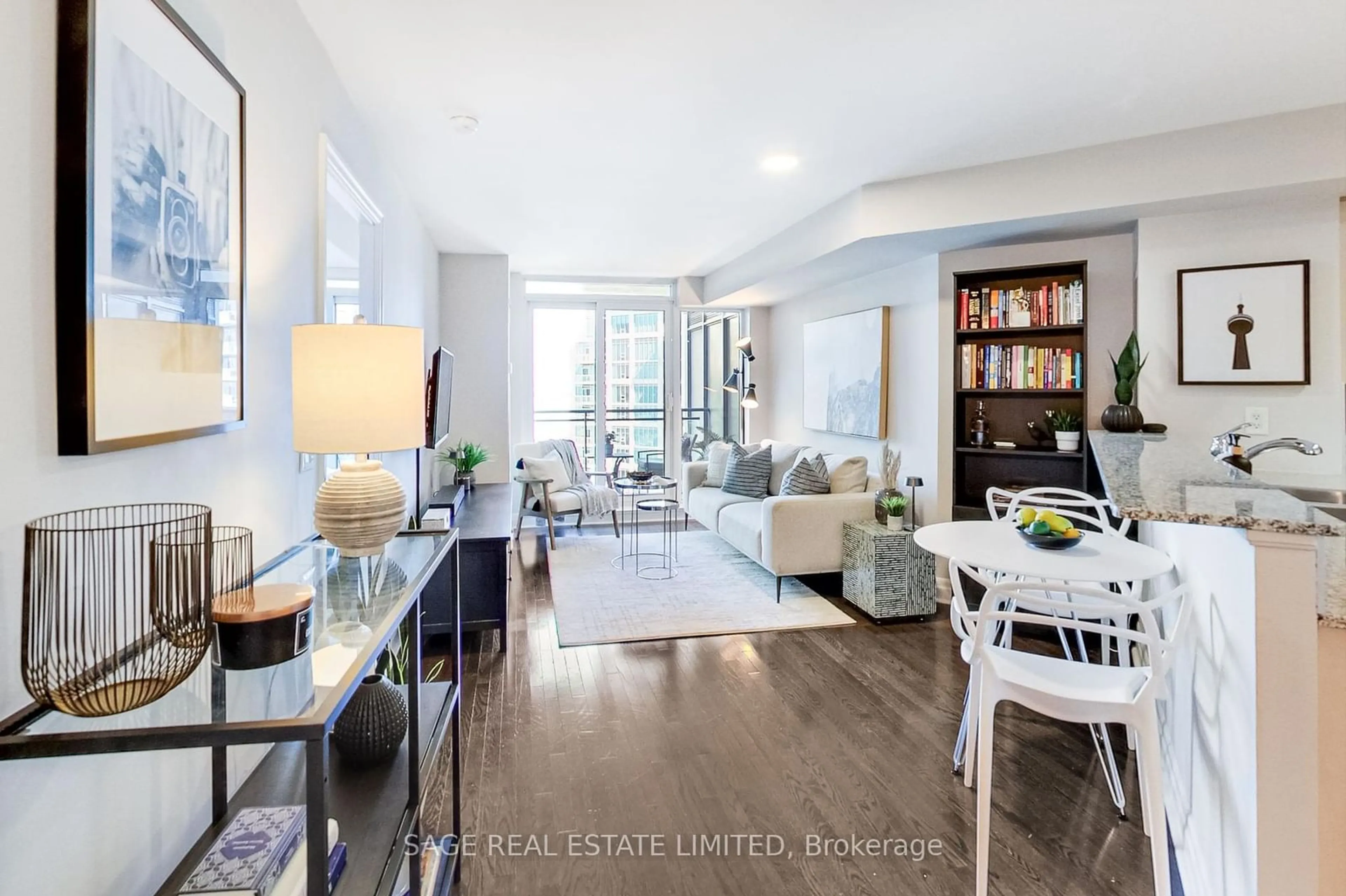 Living room, wood floors for 2121 Lake Shore Blvd #1208, Toronto Ontario M8V 4E9