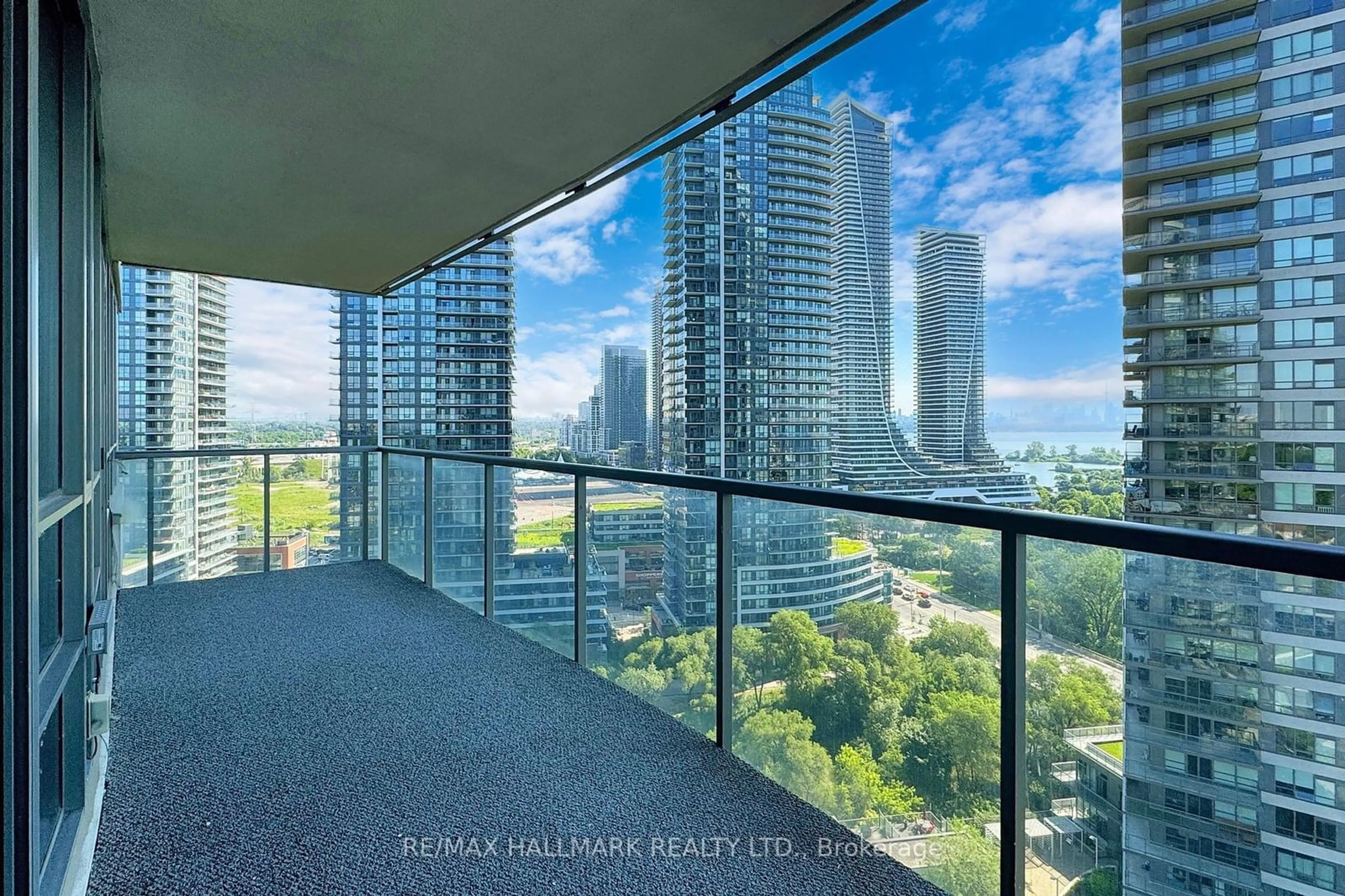 A pic from exterior of the house or condo, the view of city buildings for 15 Legion Rd #1806, Toronto Ontario M8V 0A9