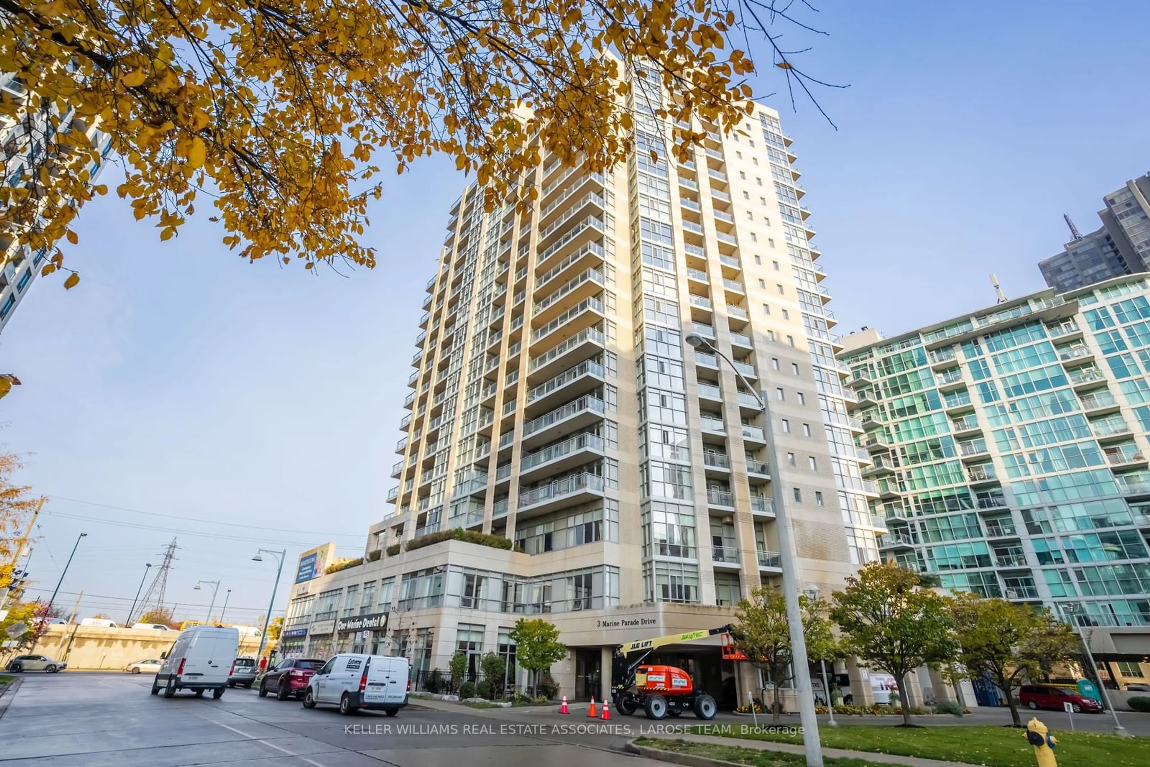 A pic from exterior of the house or condo, the front or back of building for 3 Marine Parade Dr #405, Toronto Ontario M8V 3Z5