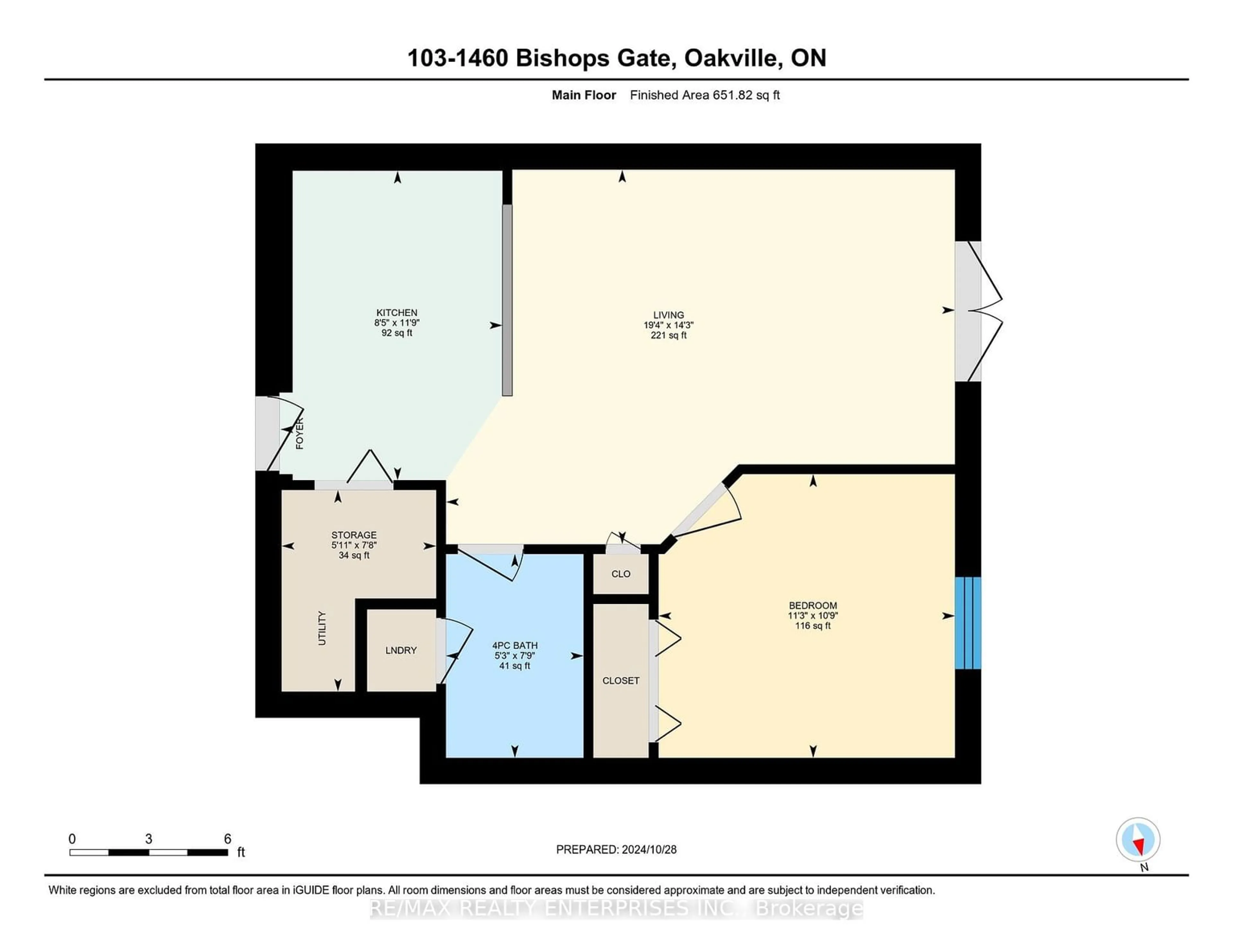 Floor plan for 1460 Bishops Gate #103, Oakville Ontario L6M 4N5