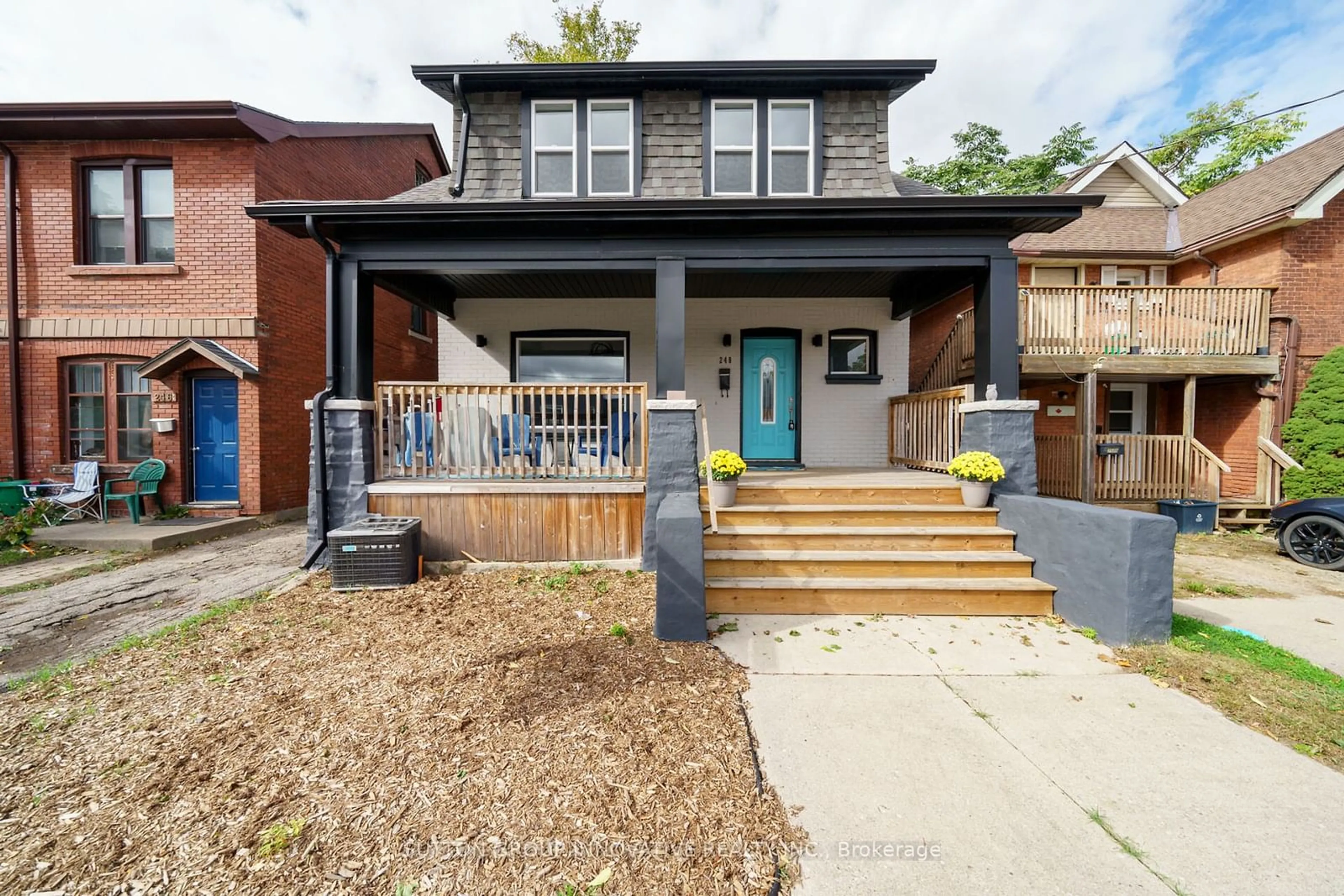 Frontside or backside of a home, the fenced backyard for 248 Murray St, Brantford Ontario N3S 5S3