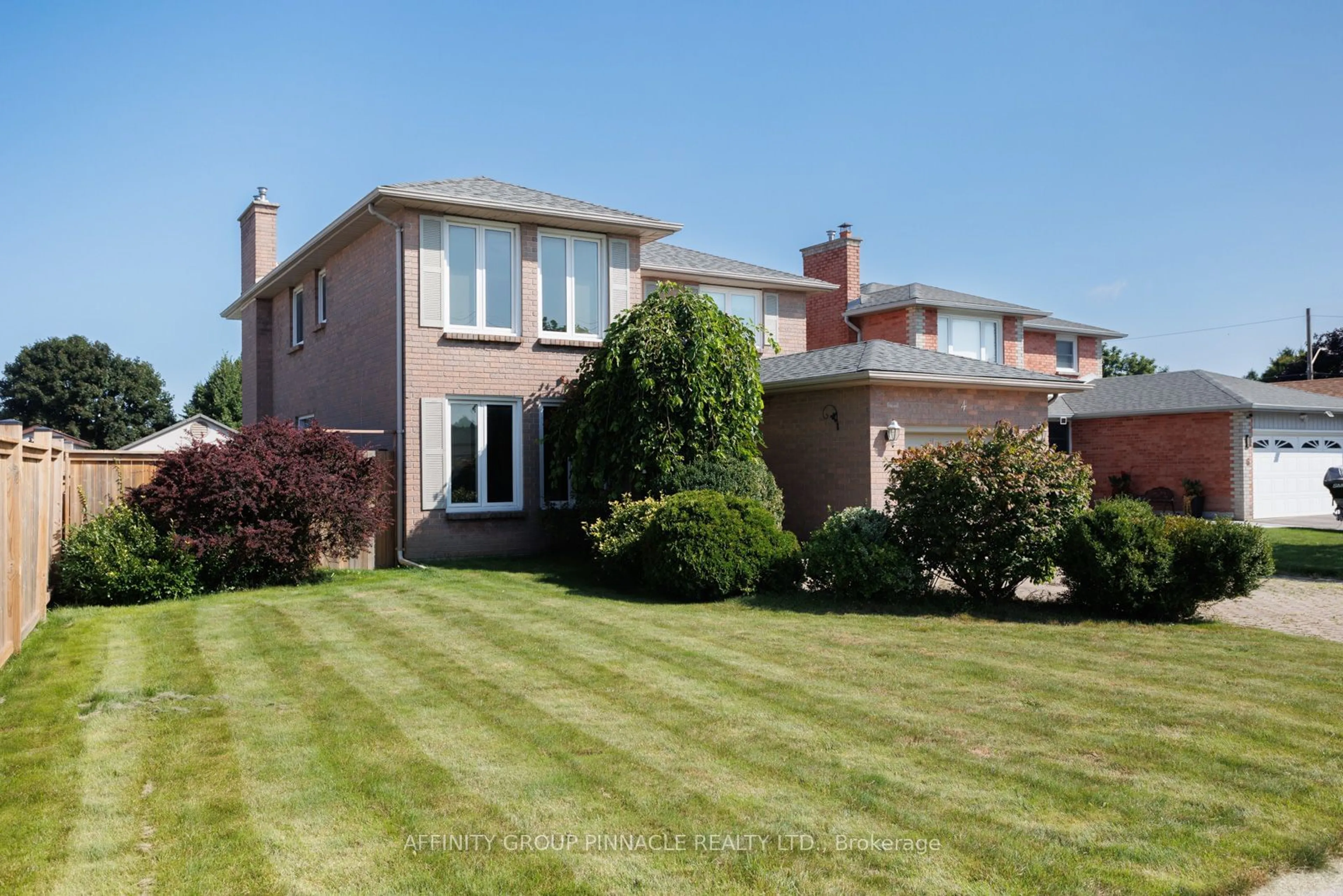 Frontside or backside of a home, the fenced backyard for 4 Found Ave, Kawartha Lakes Ontario K9V 5V1