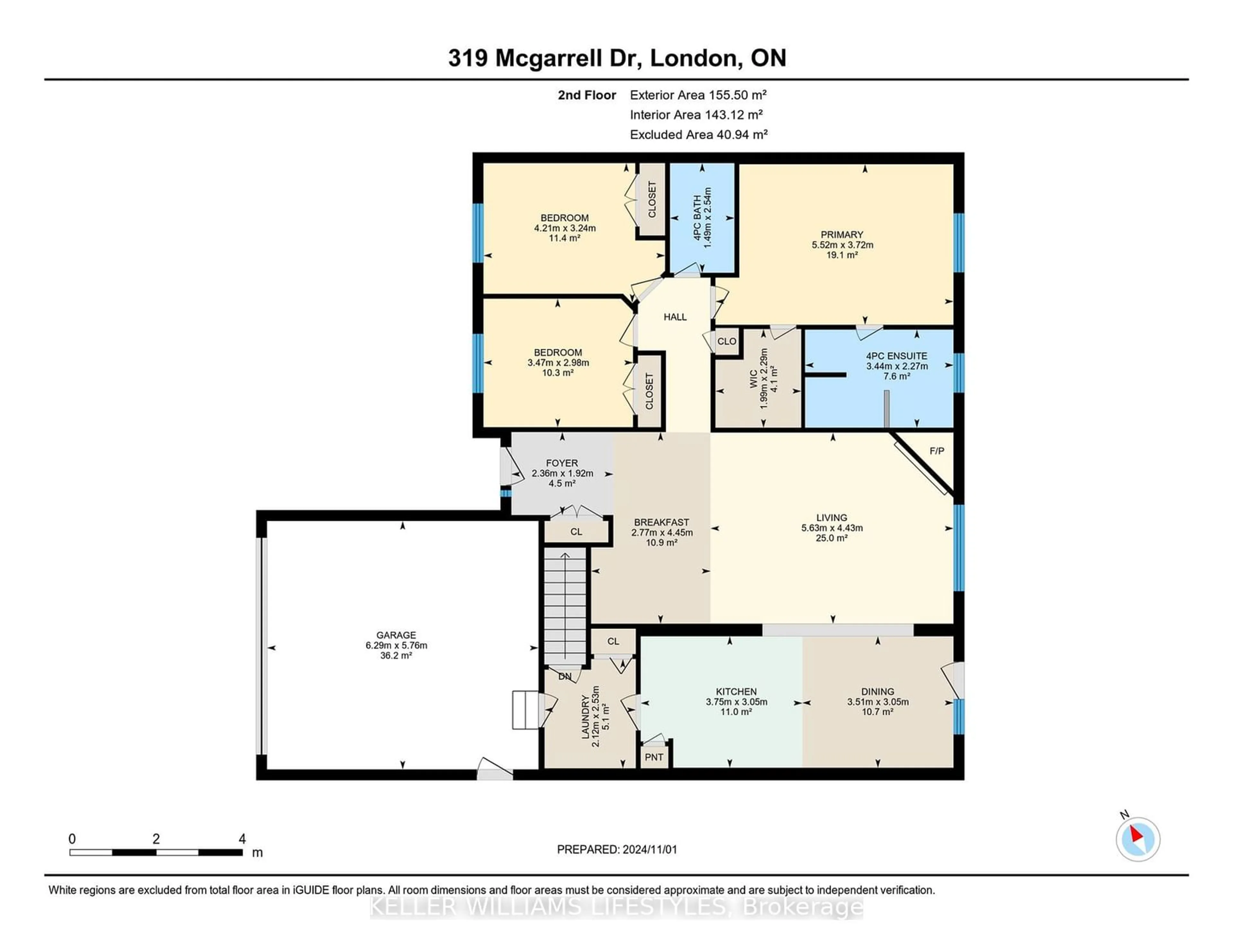 Floor plan for 319 Mcgarrell Dr, London Ontario N6G 5E9