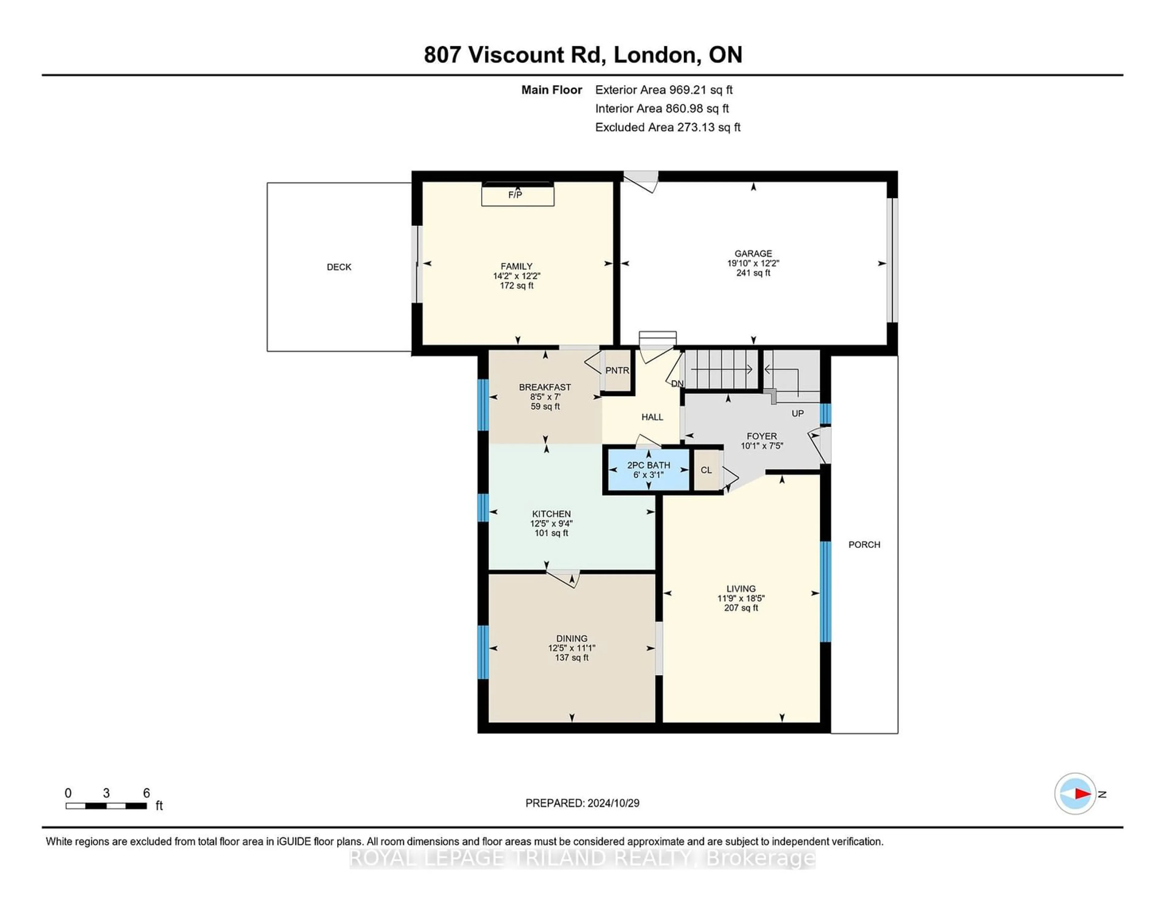 Floor plan for 807 Viscount Rd, London Ontario N6J 2C7