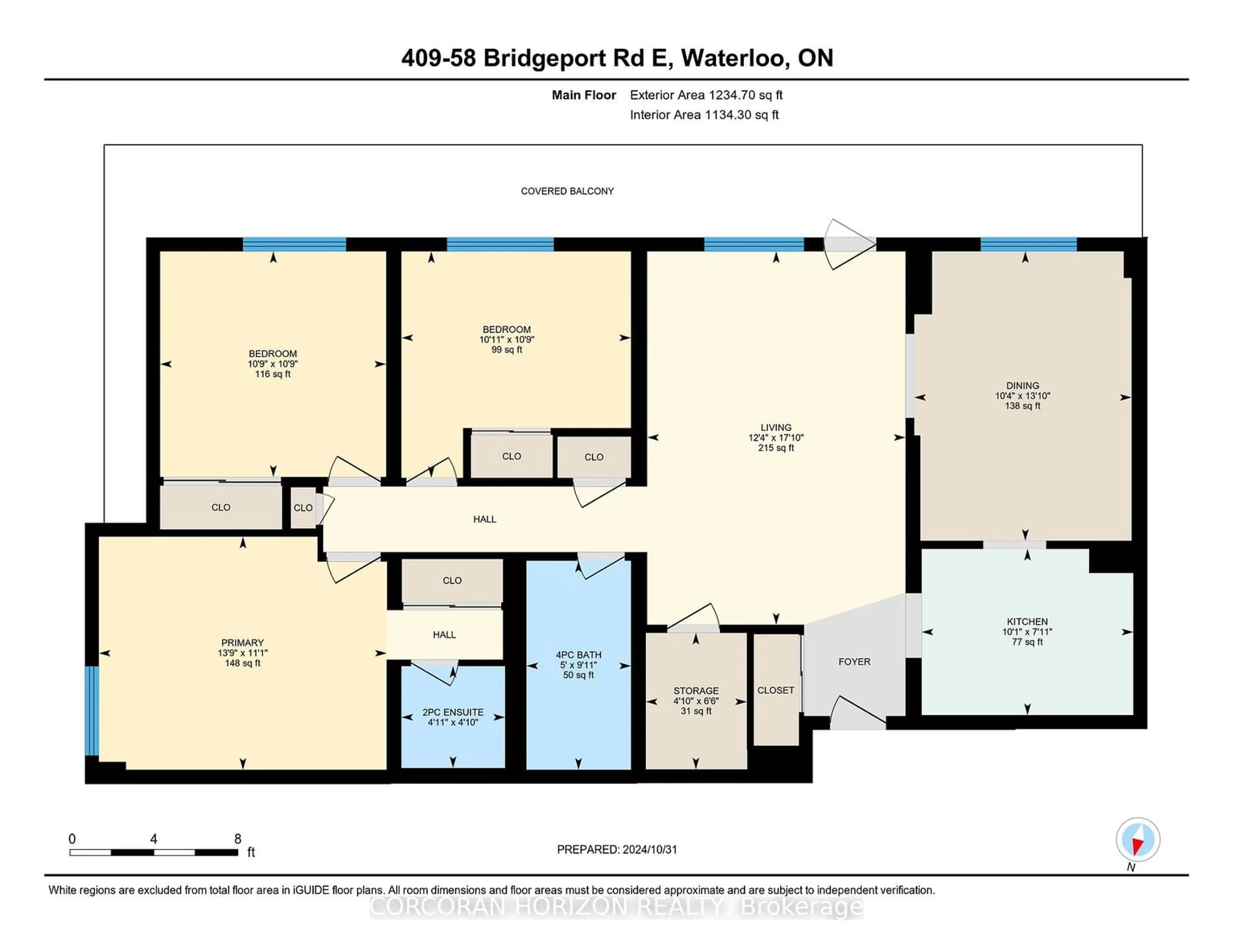 Floor plan for 58 Bridgeport Rd #409, Waterloo Ontario N2J 4H5