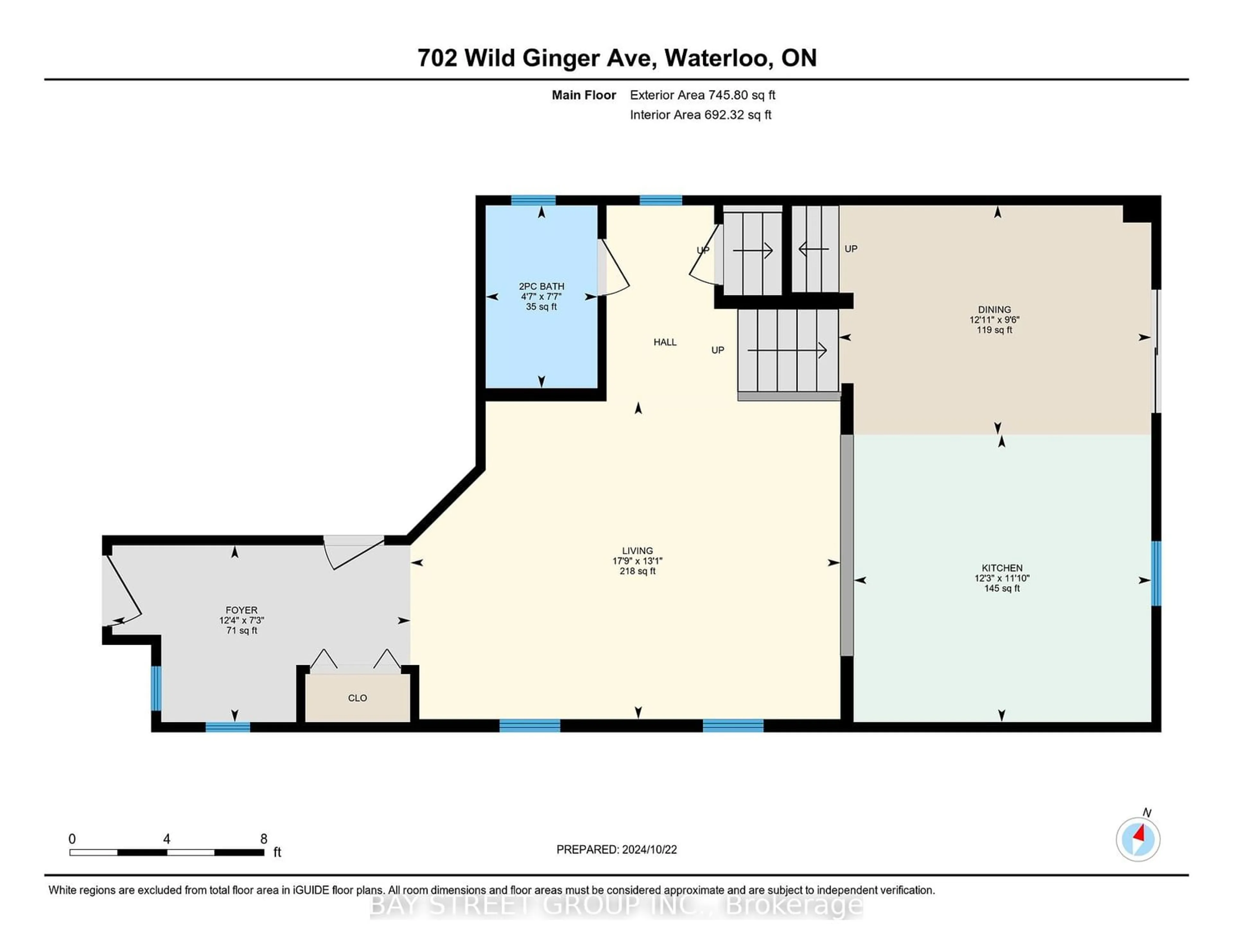 Floor plan for 702 Wild Ginger Ave, Waterloo Ontario N2V 2T6