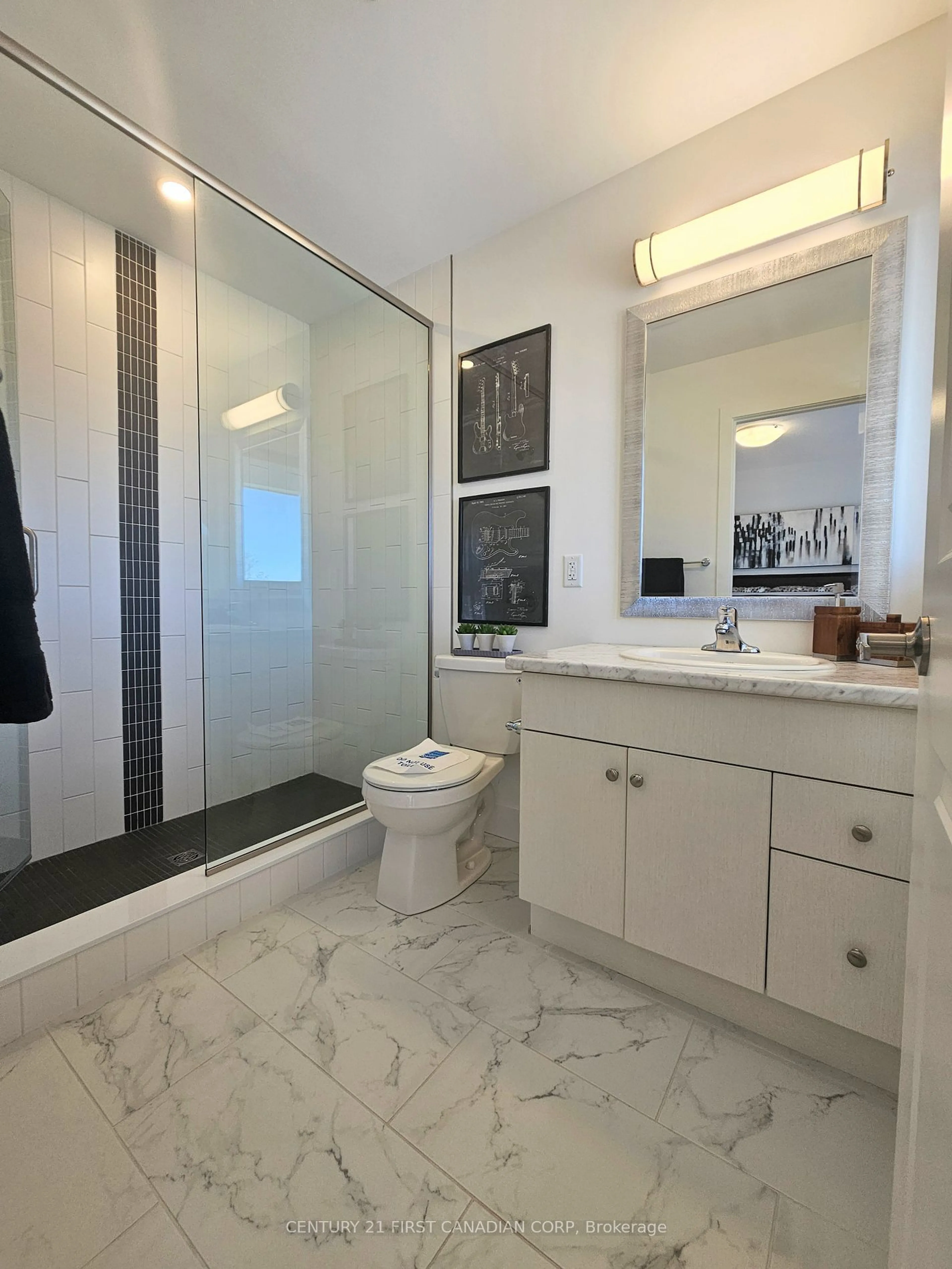 Contemporary bathroom, ceramic floors for 258 Edgevalley Rd, London Ontario N5V 0E3