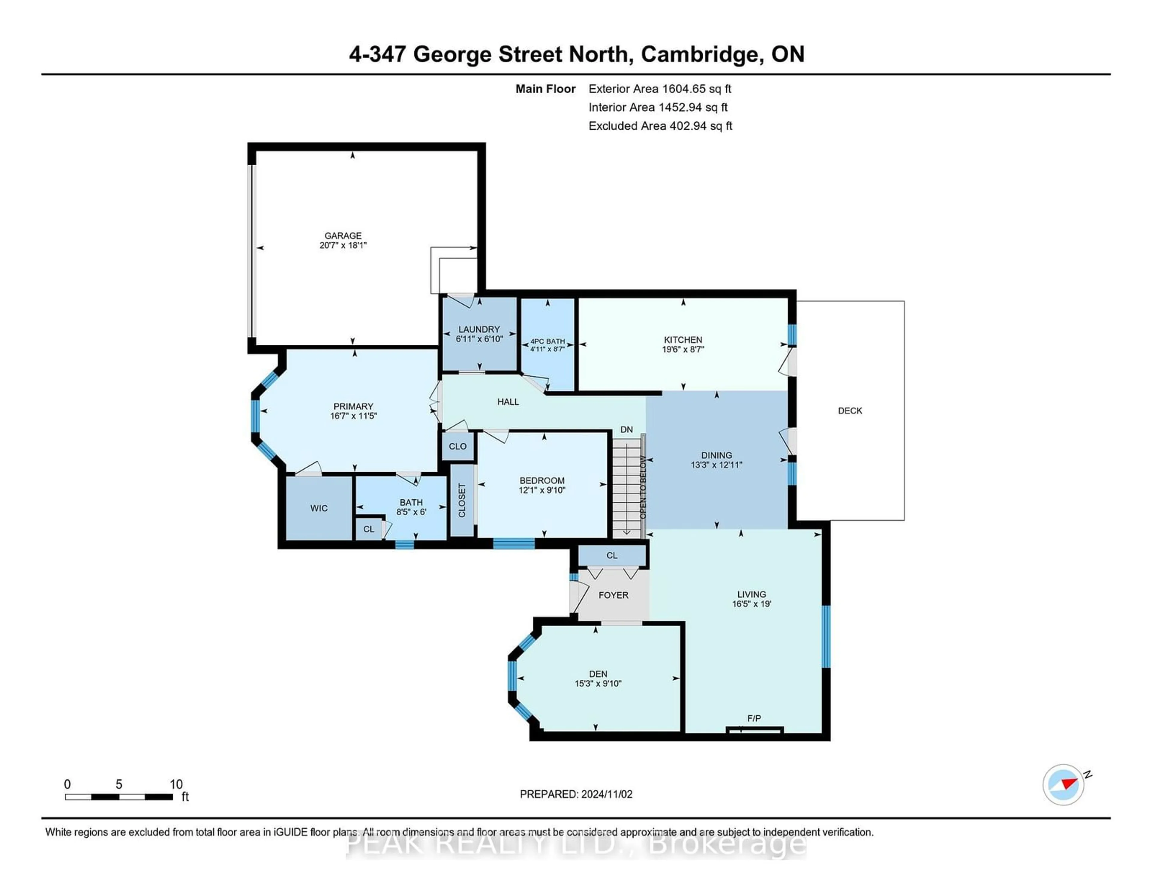 Floor plan for 347 George St #4, Cambridge Ontario N1S 4X4