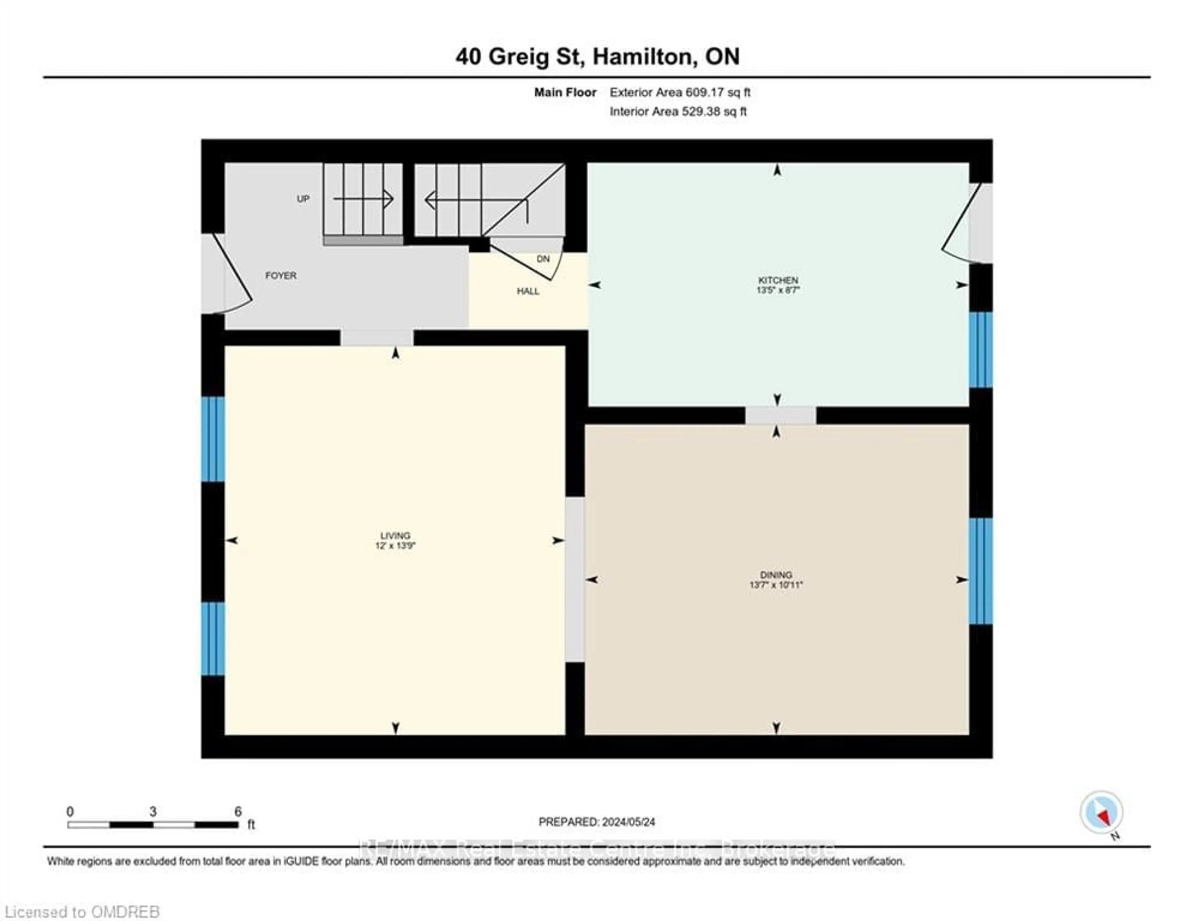 Floor plan for 40 GREIG St, Hamilton Ontario L8R 2W7