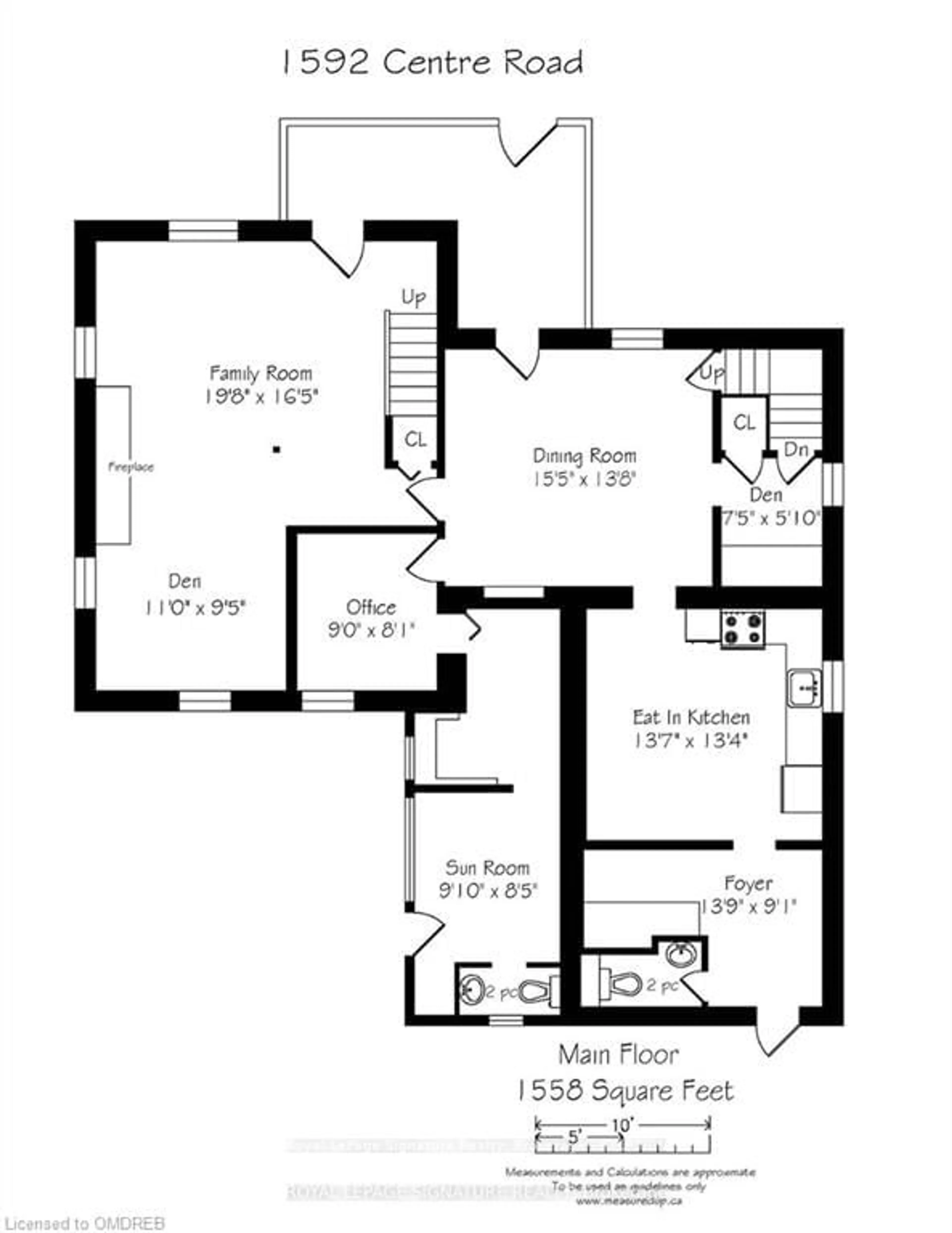 Floor plan for 1592 CENTRE Rd, Hamilton Ontario L8N 2Z7