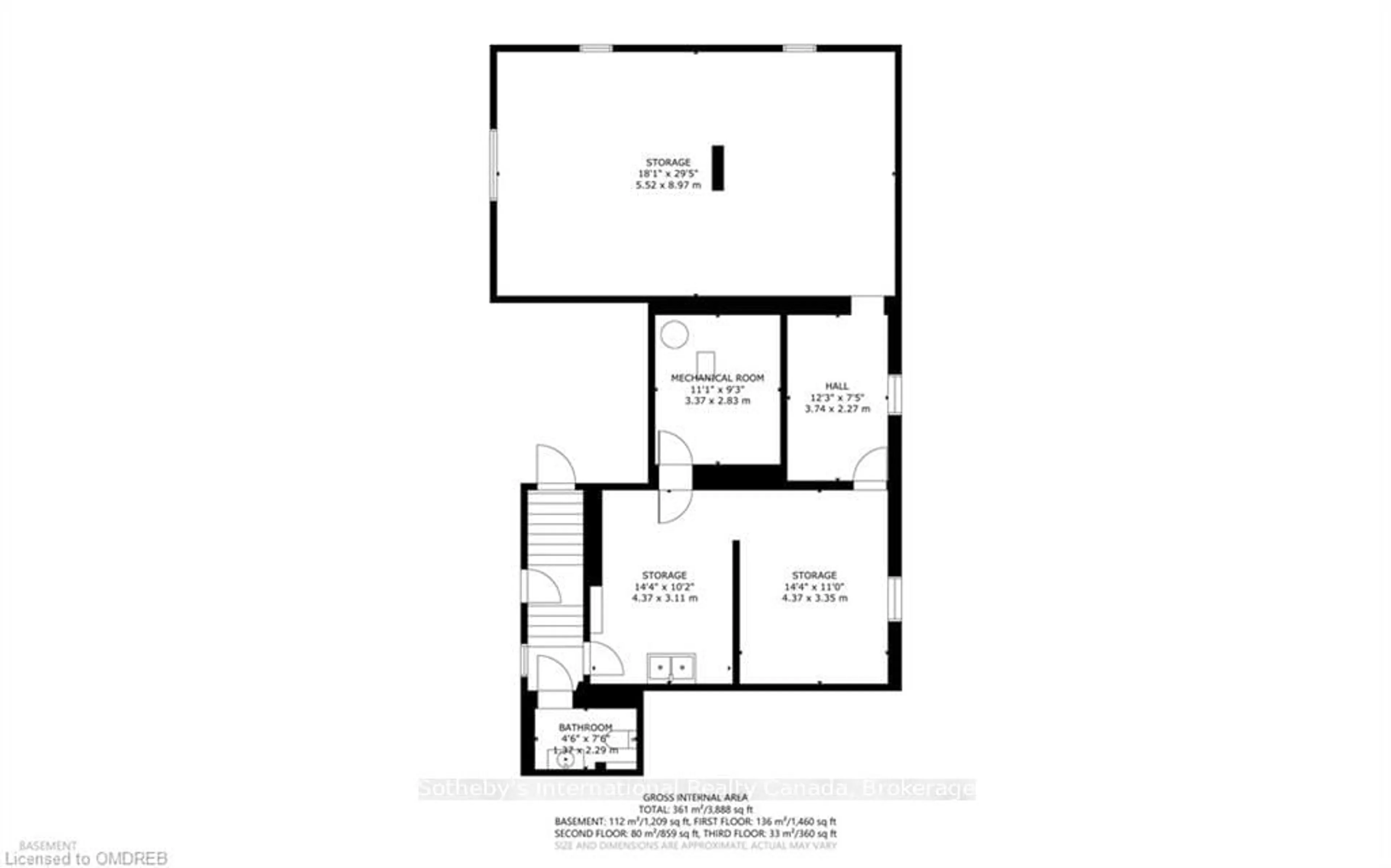 Floor plan for 185 PARK St, Waterloo Ontario N2L 1Y7