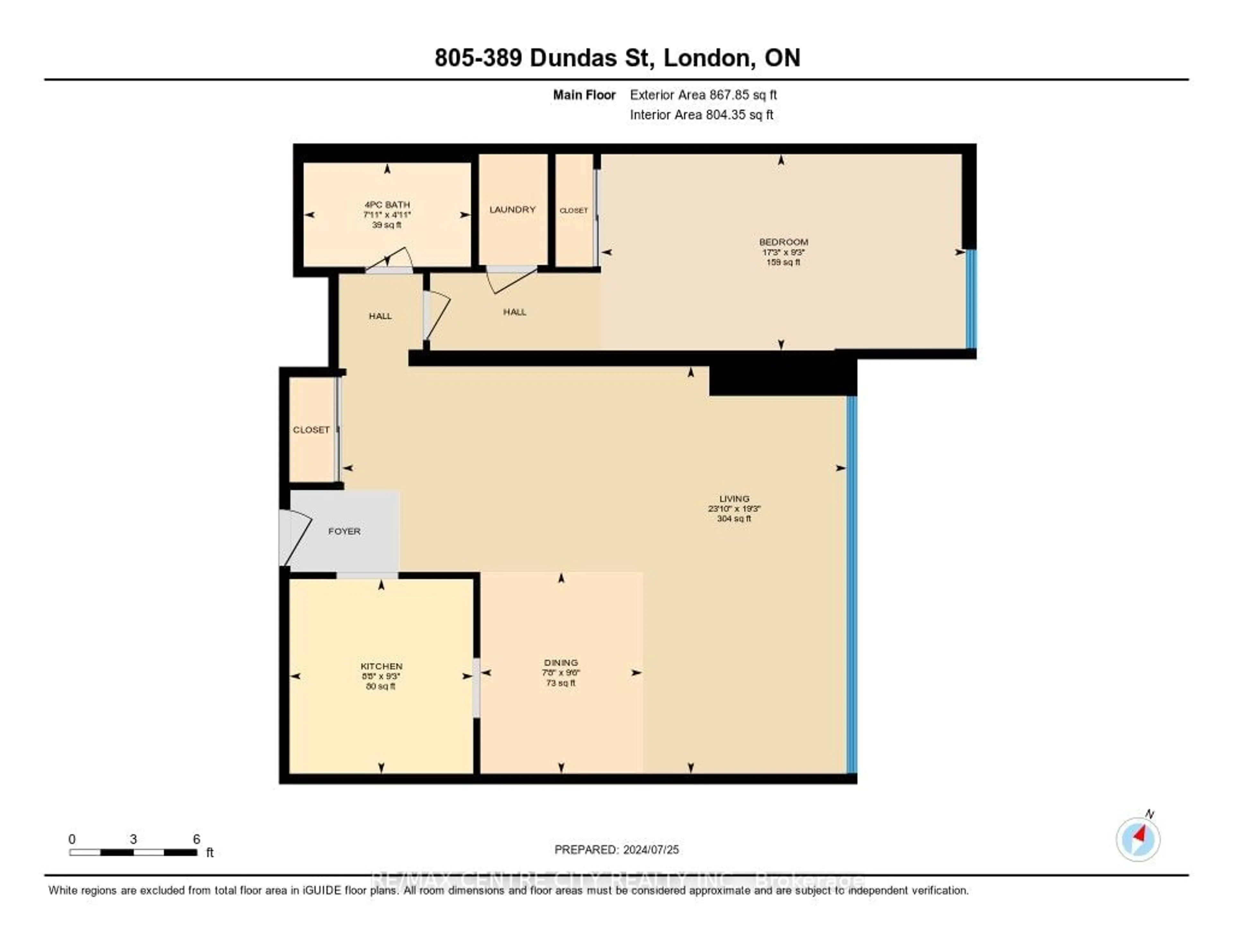 Floor plan for 389 Dundas St #805, London Ontario N6B 1V5