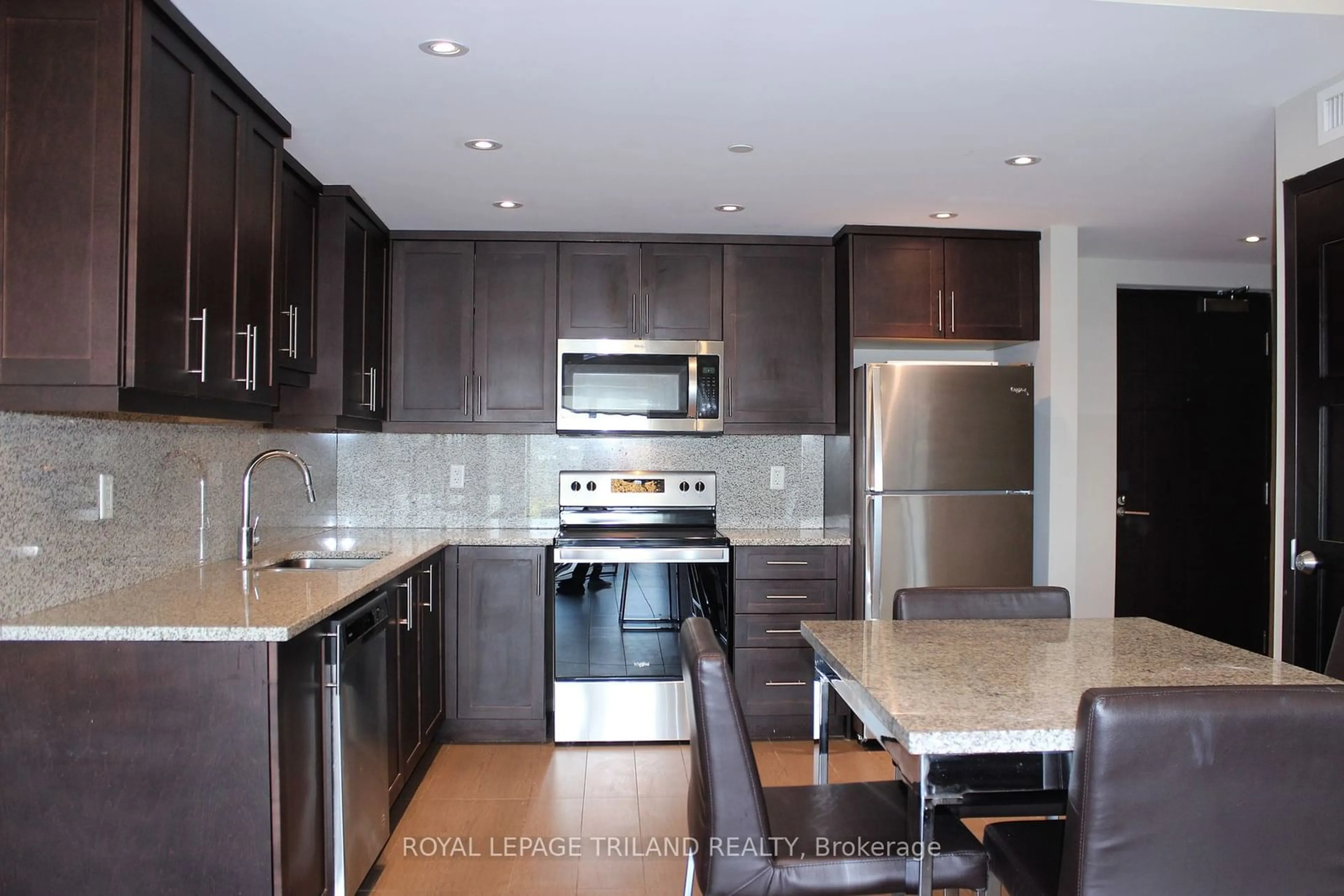 Contemporary kitchen, wood floors for 1235 Richmond St #515, London Ontario N6A 0C1