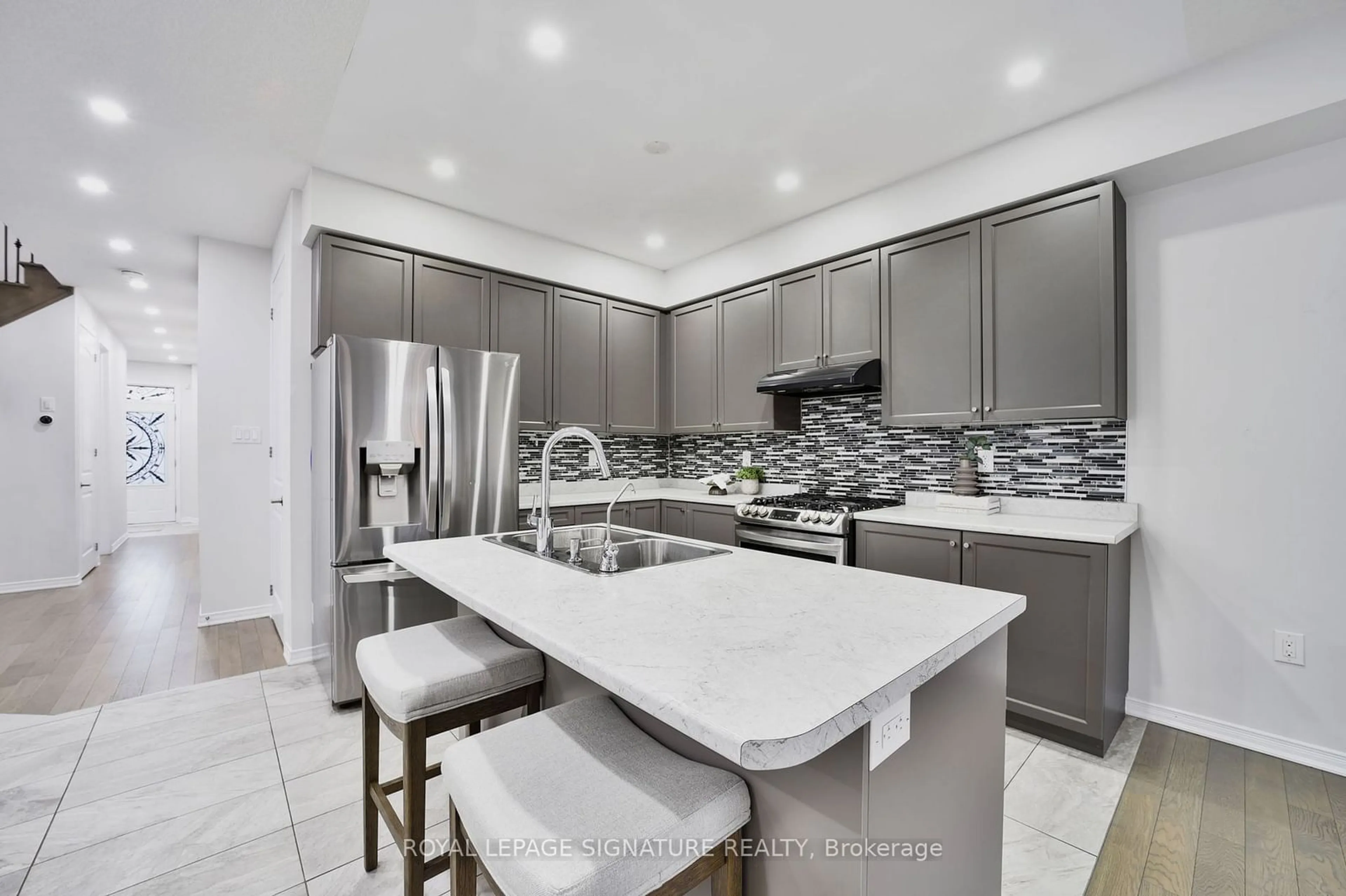 Contemporary kitchen, ceramic floors, mountain for 42 Curtis St, Woolwich Ontario N0B 1M0