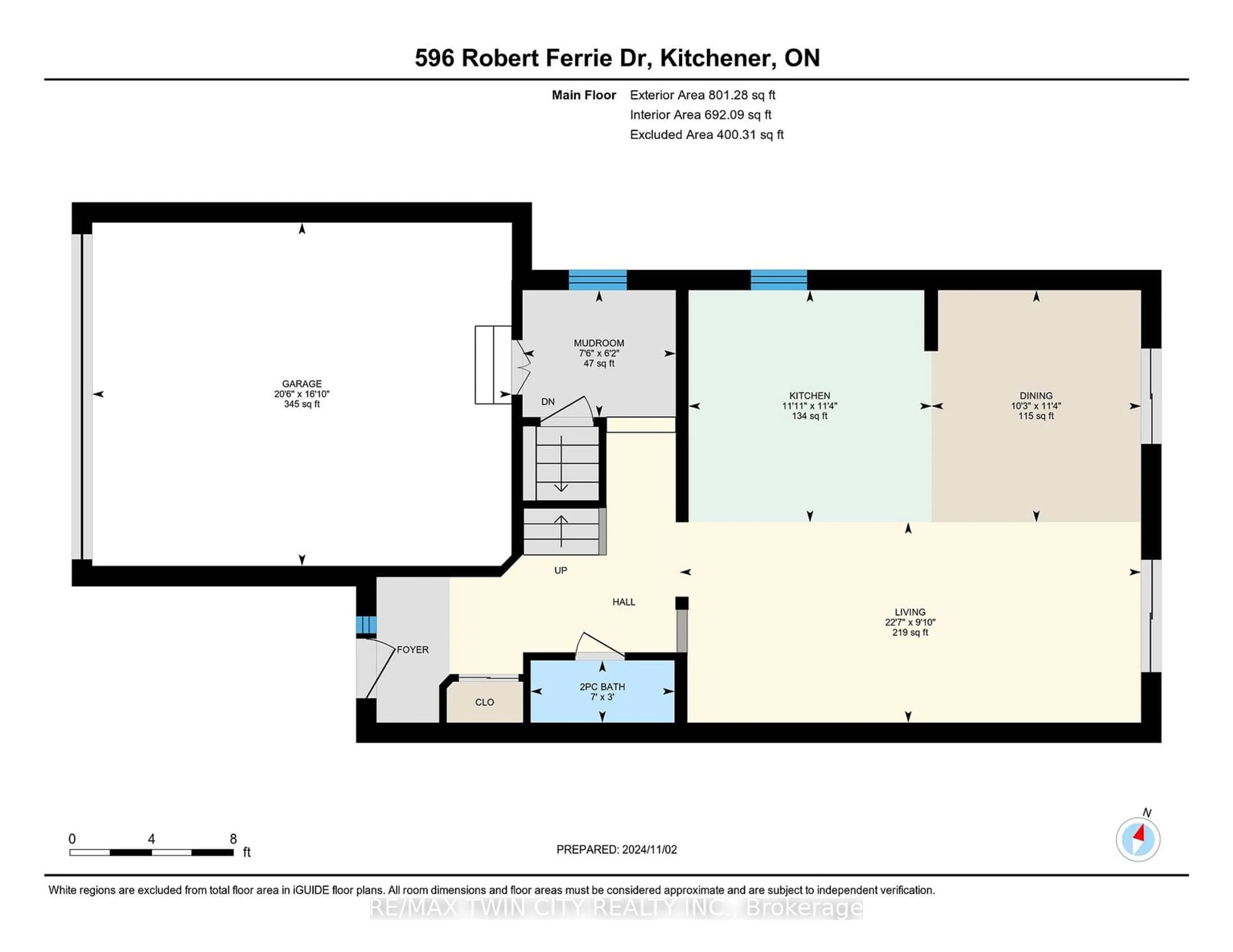 Floor plan for 596 Robert Ferrie Dr, Kitchener Ontario N2P 2T8