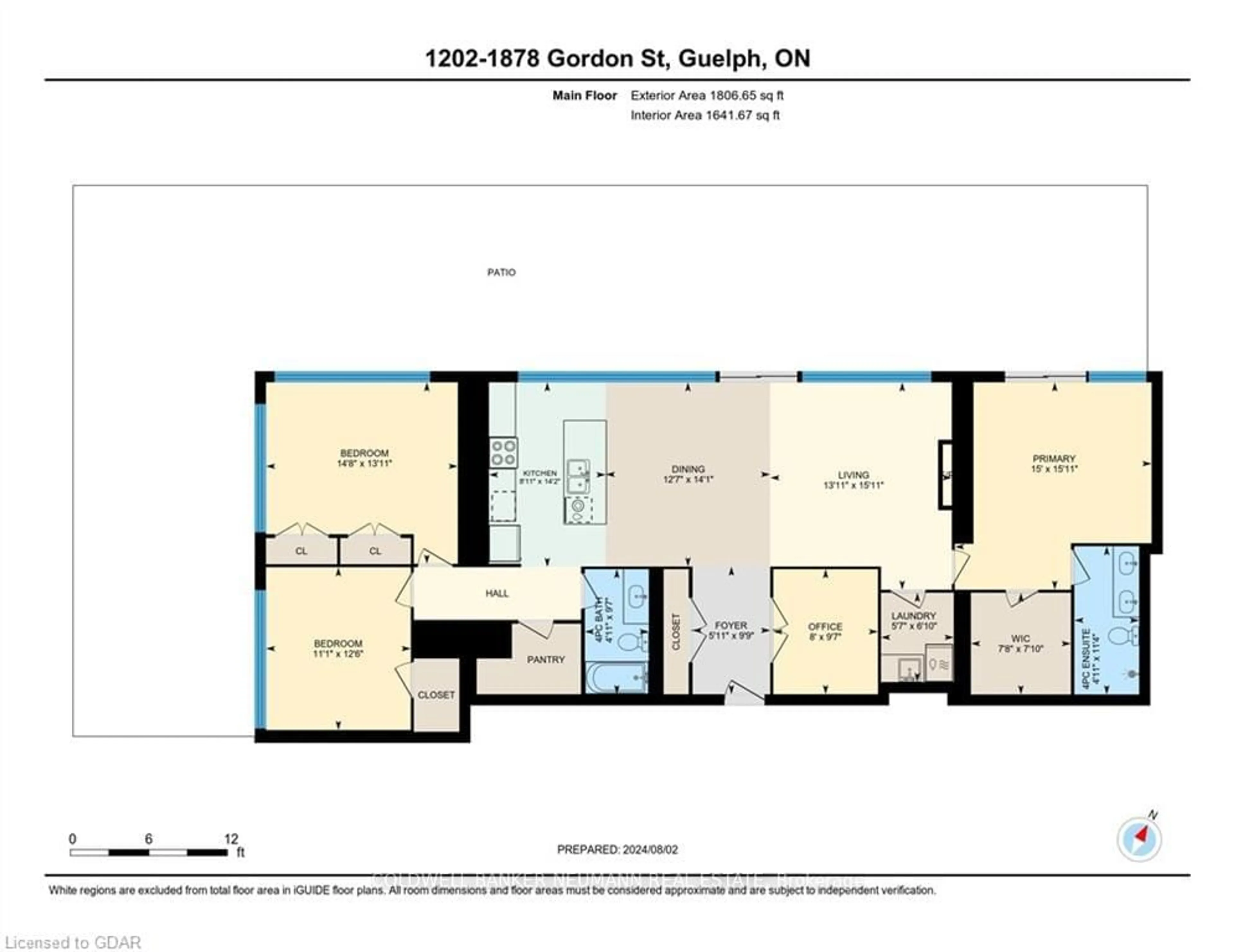 Floor plan for 1878 Gordon St #1202, Guelph Ontario N1L 0P4