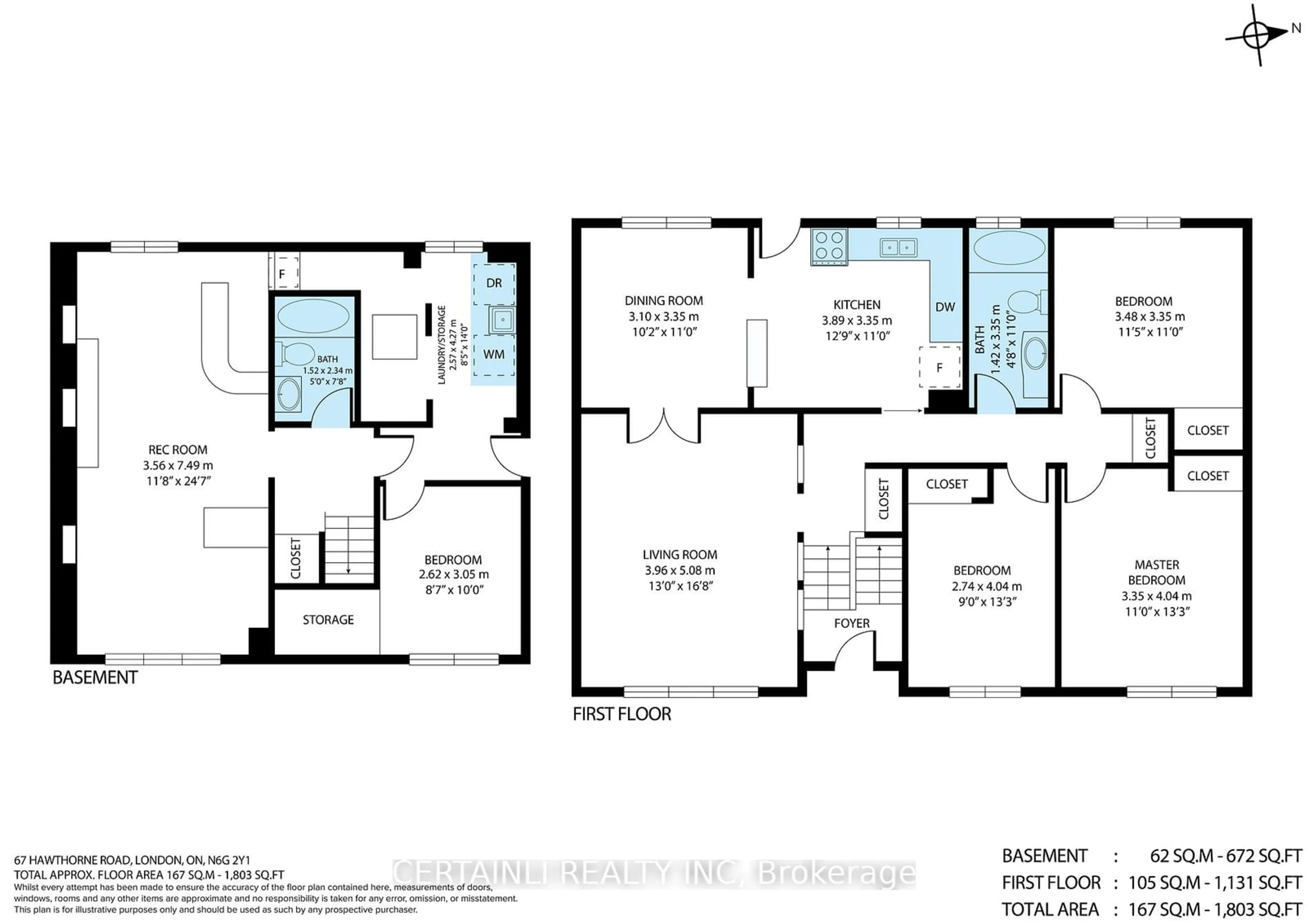 Floor plan for 67 Hawthorne Rd, London Ontario N6G 2Y1