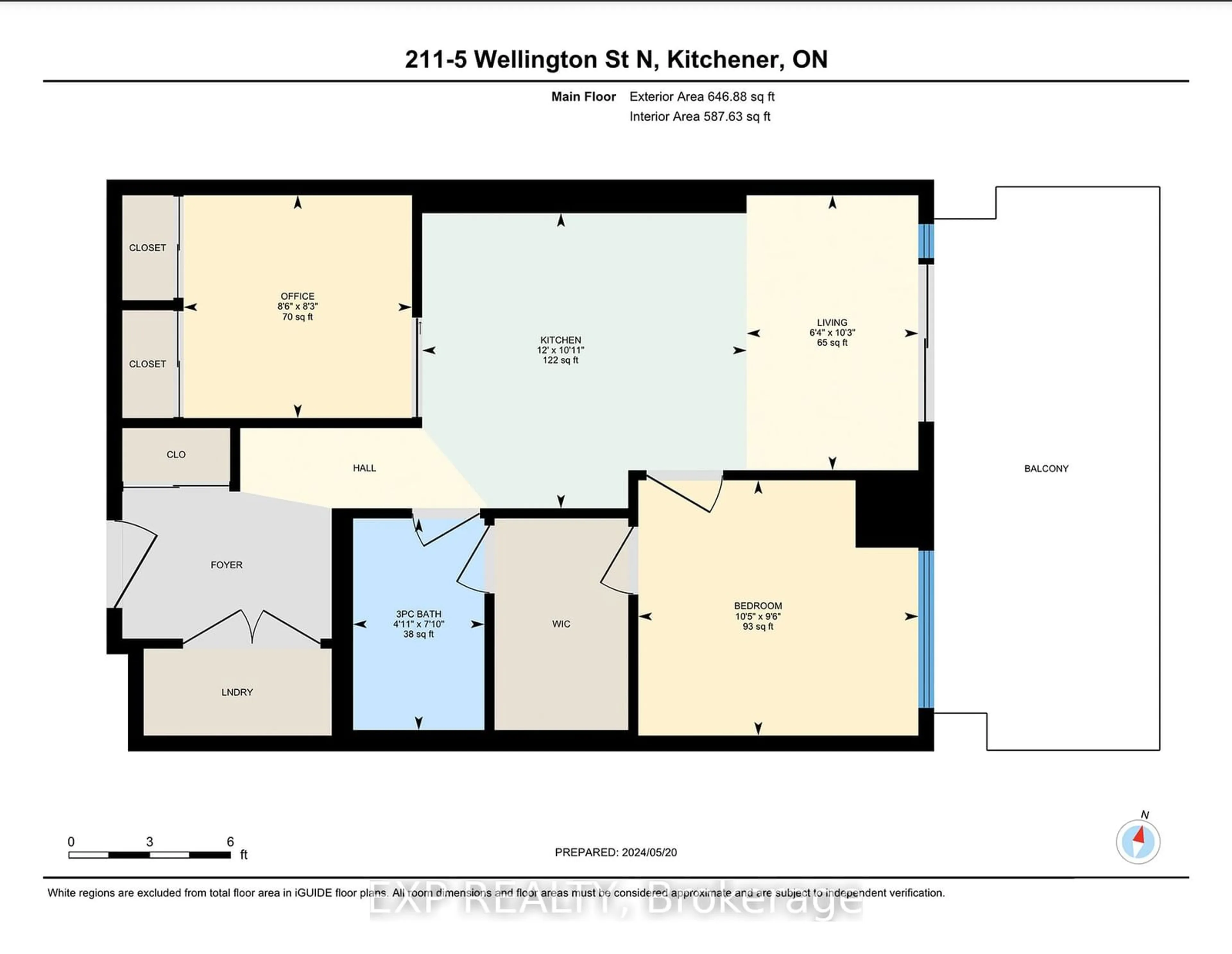 Floor plan for 5 Wellington St #211, Kitchener Ontario N2G 1C7