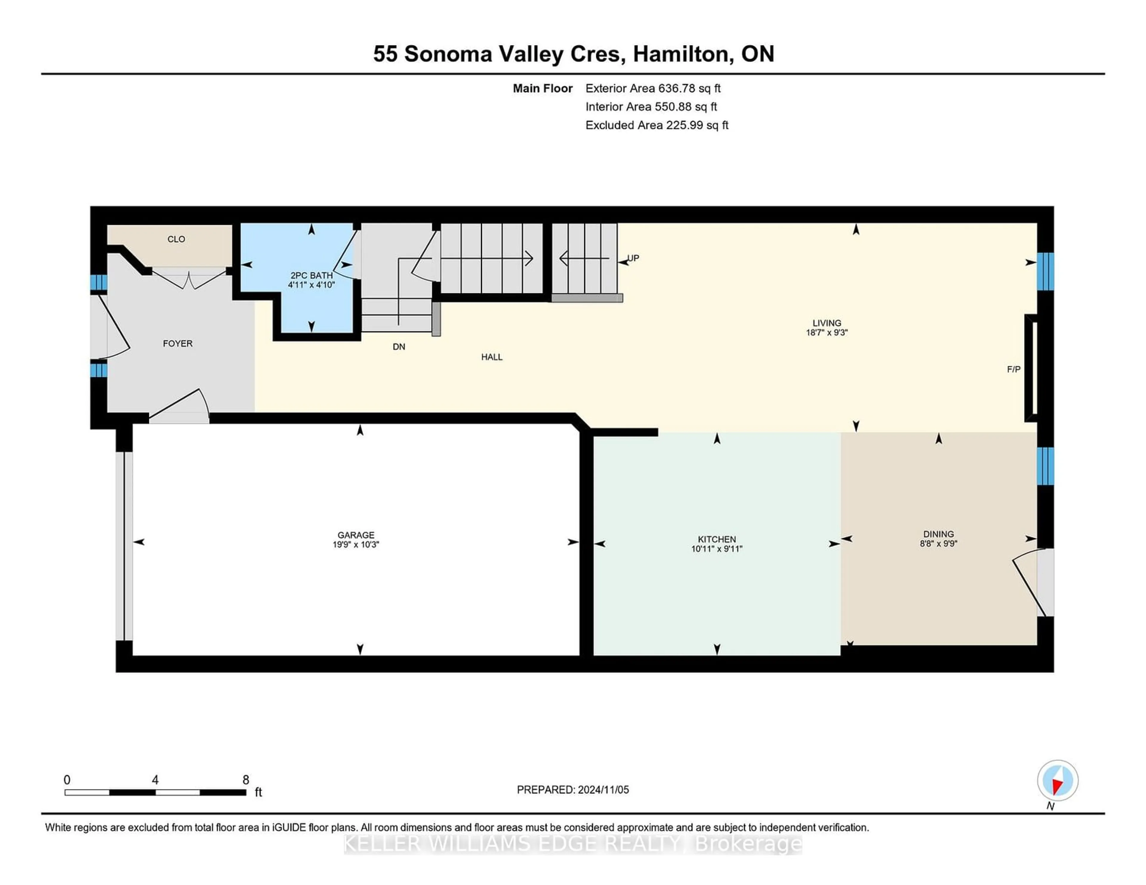 Floor plan for 55 Sonoma Valley Cres, Hamilton Ontario L9B 0J3